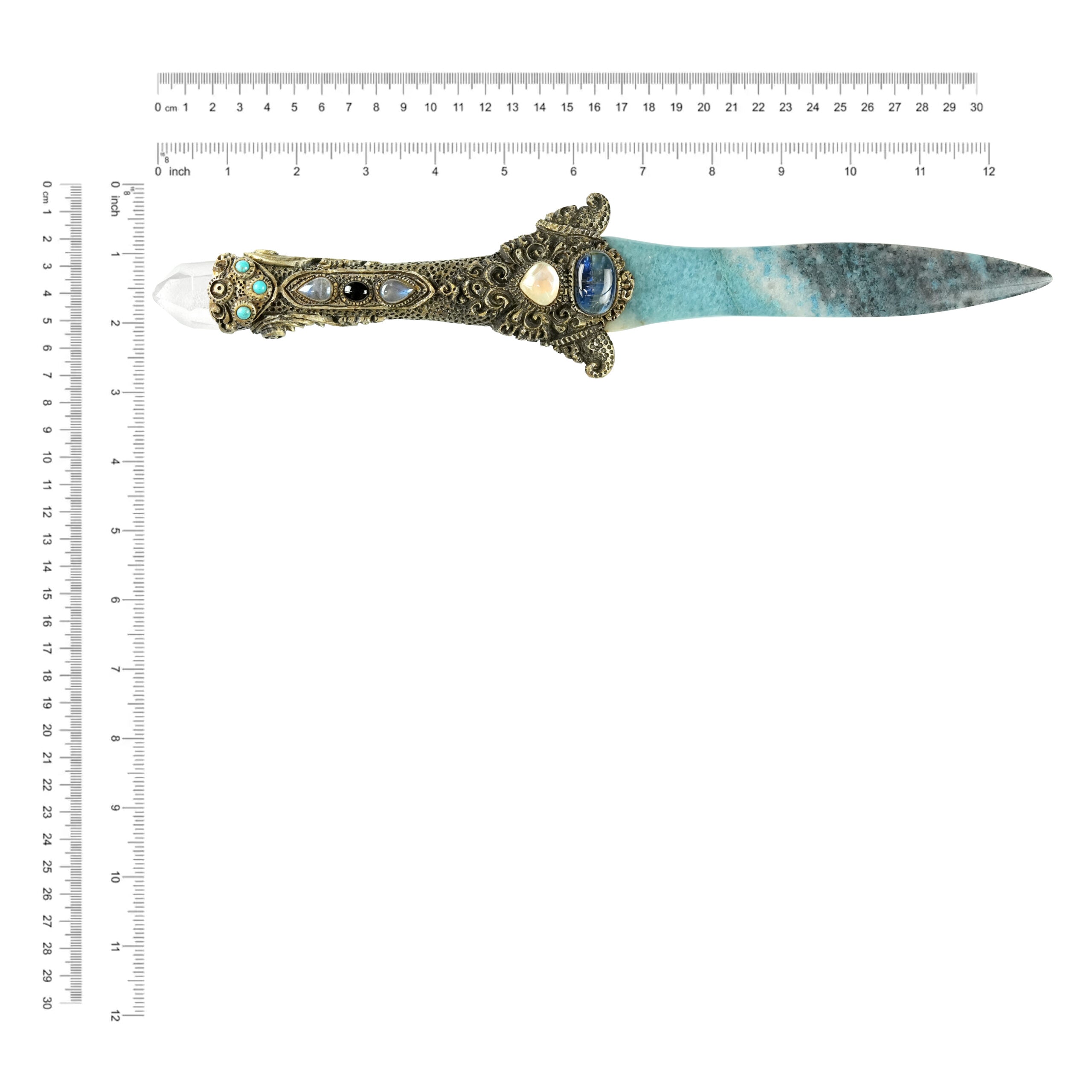 One of kind Troilite Dagger with Quartz Crystal