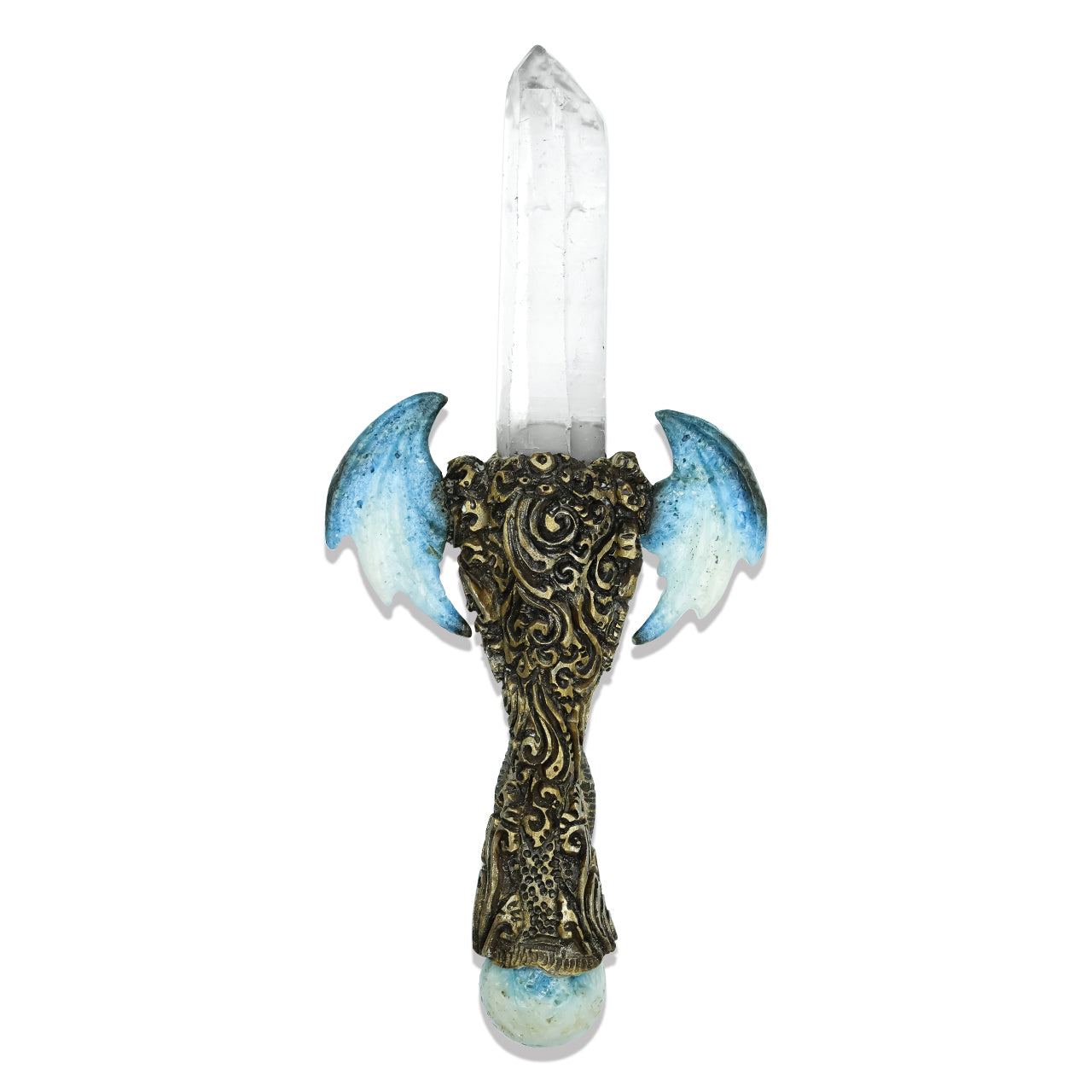 Blue Ice Wings & Quartz Crystal Wand