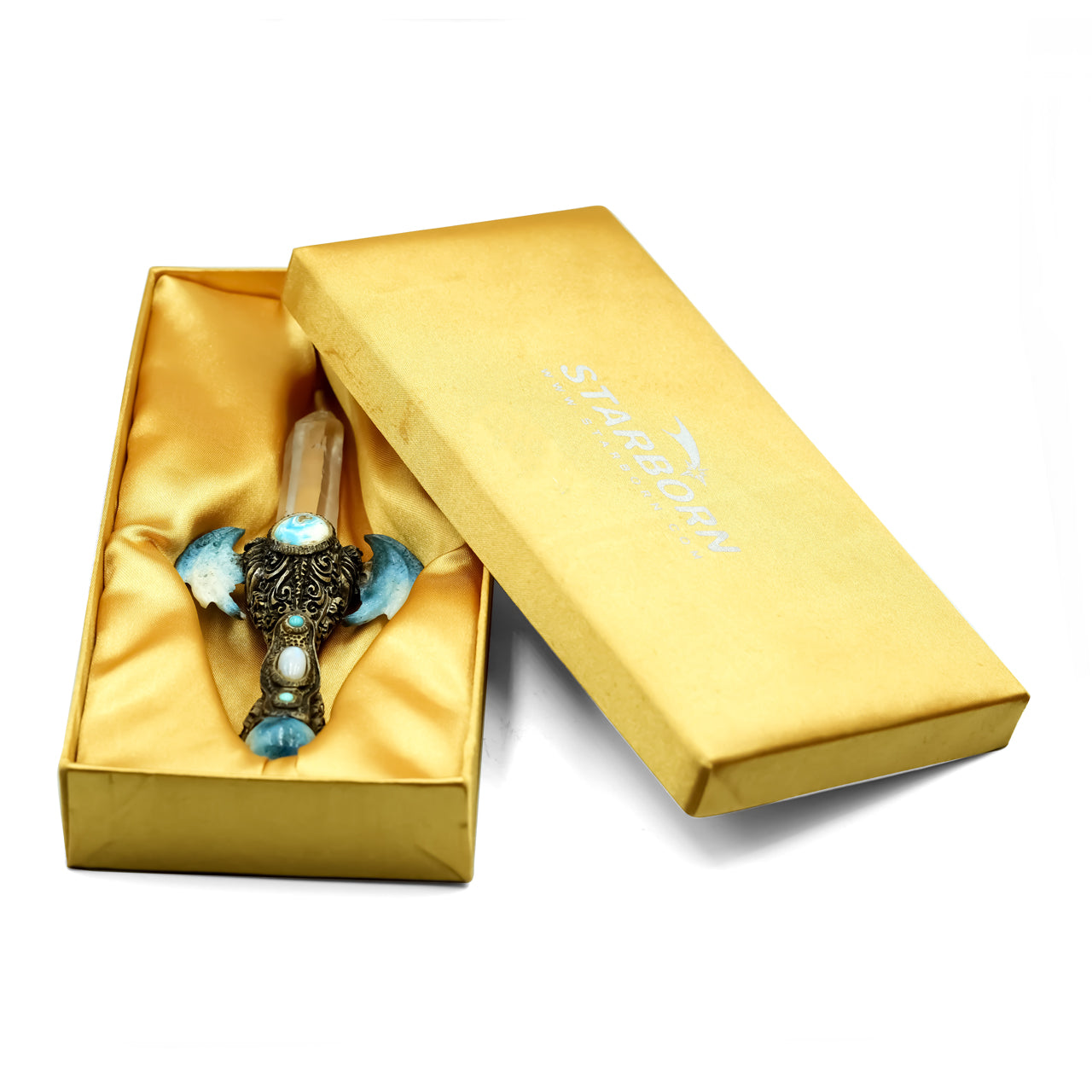 Blue Ice Wings & Quartz Crystal Wand