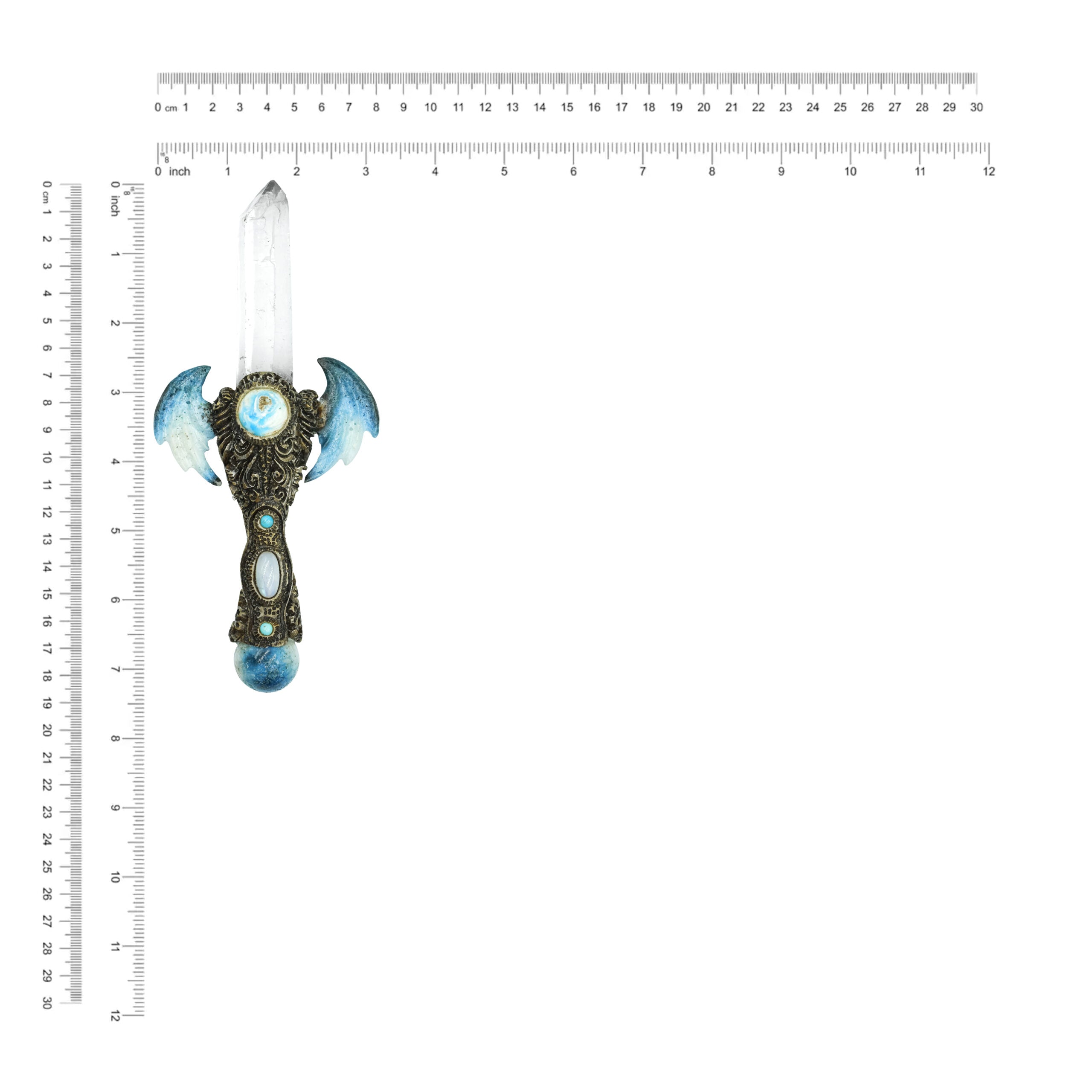 Blue Ice Wings & Quartz Crystal Wand