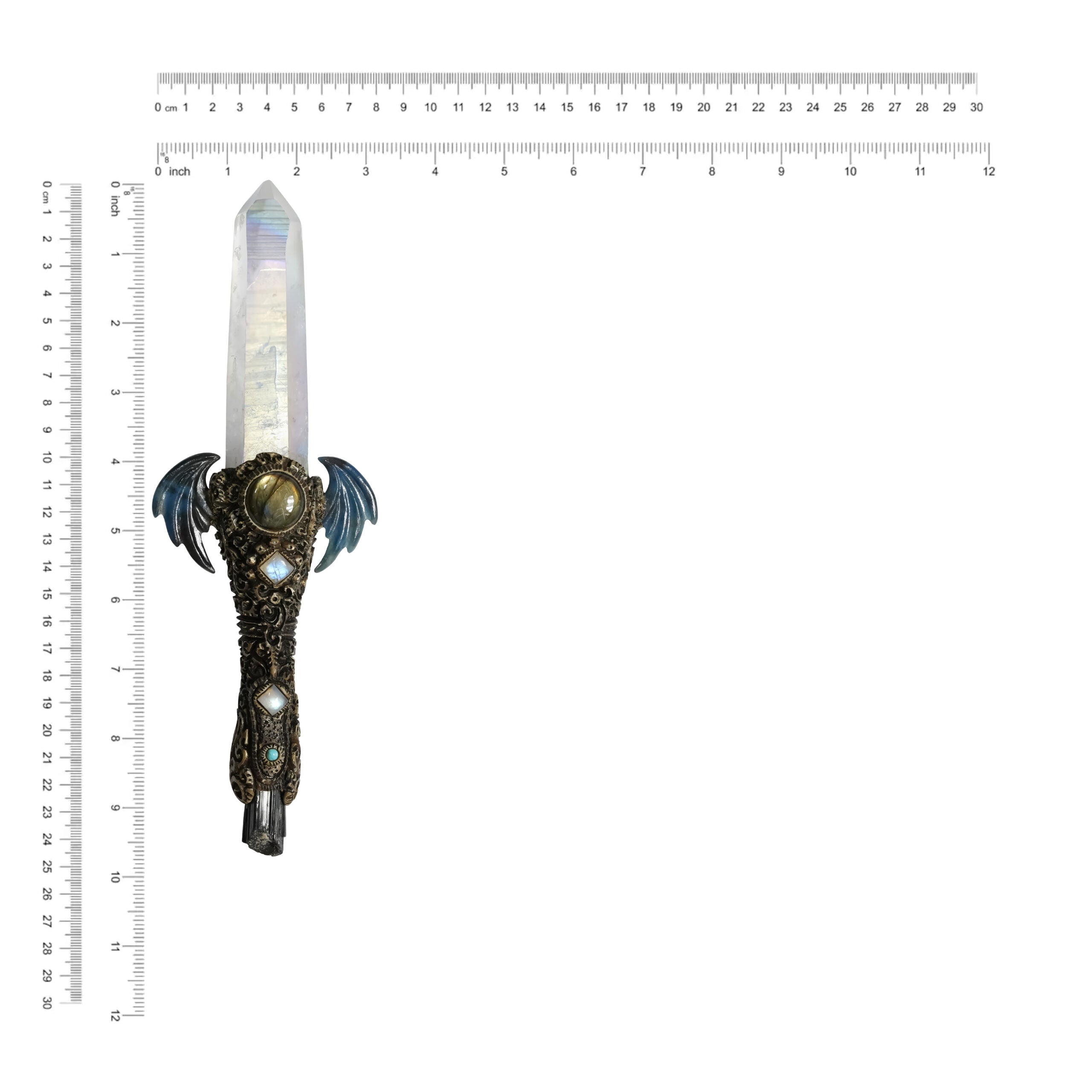 Decorative Wand with Carved Clay Handle