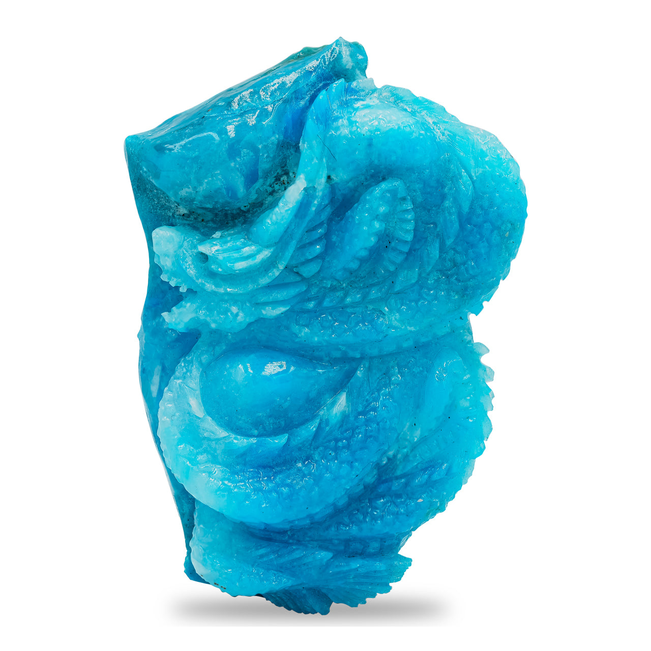 Peruvian Blue Opal Dragon Carving