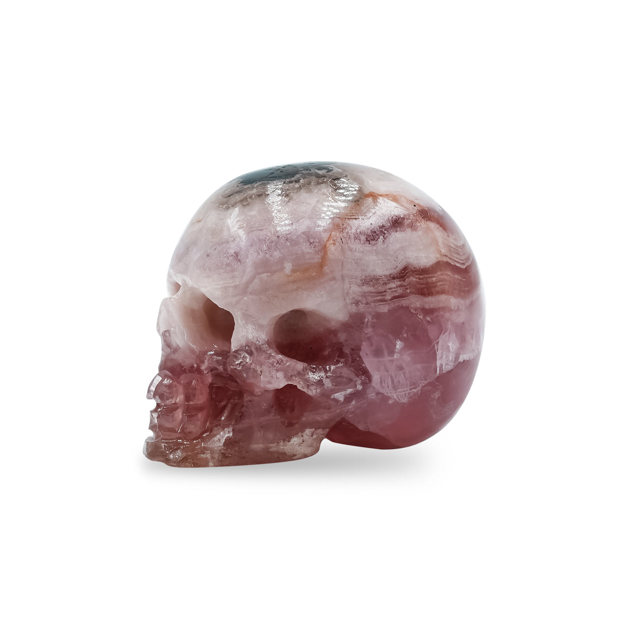 Pink Cobalto Calcite Skull Carving