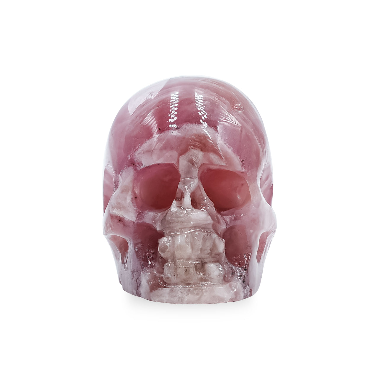 Pink Cobalto Calcite Skull Carving