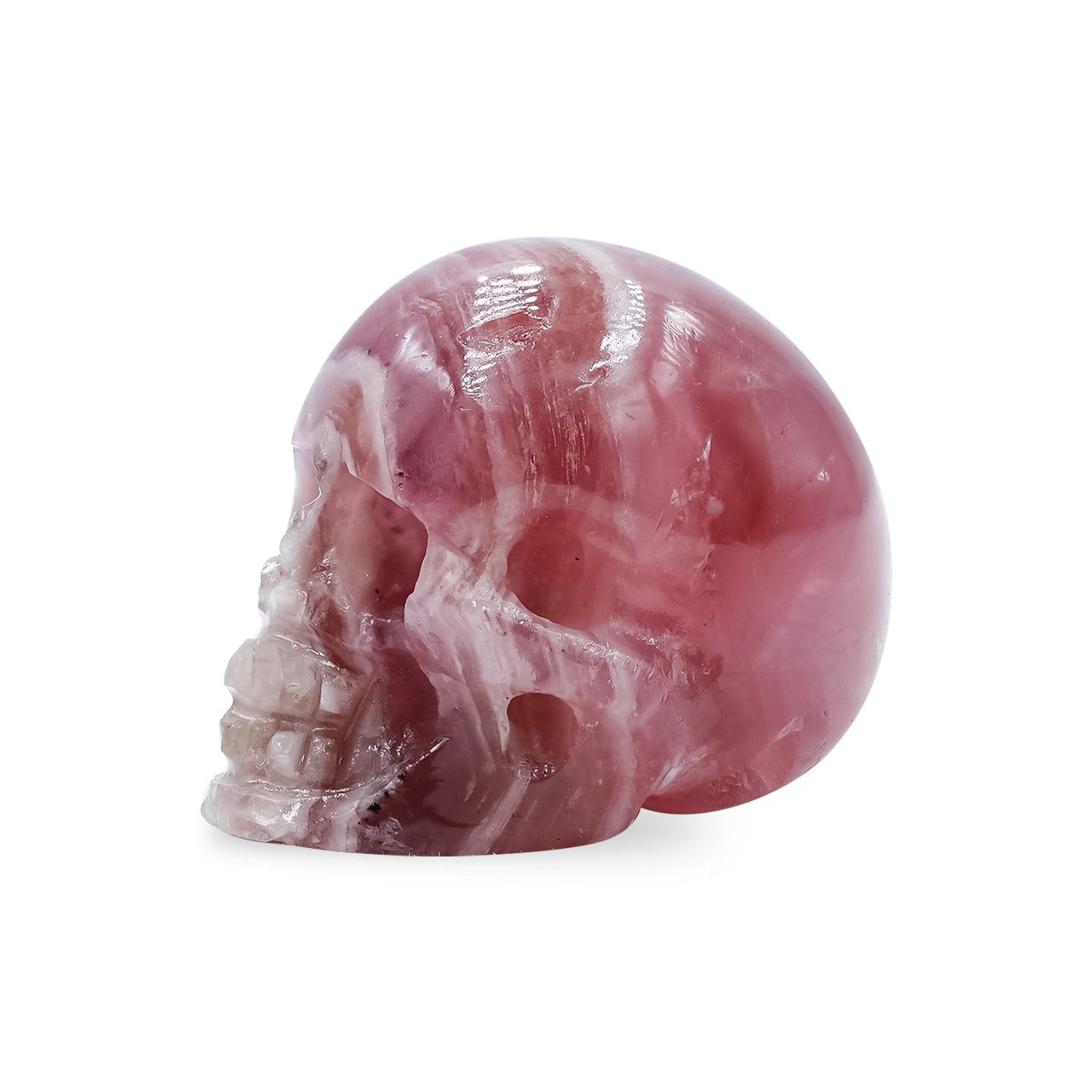 Pink Cobalto Calcite Skull Carving