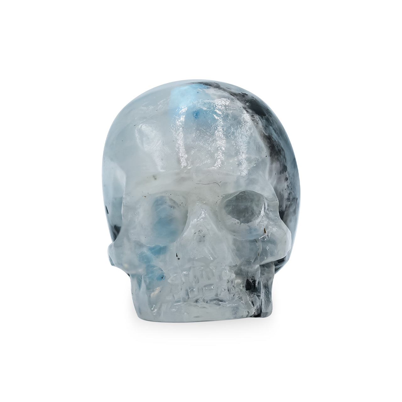 Rainbow Moonstone Skull Carving