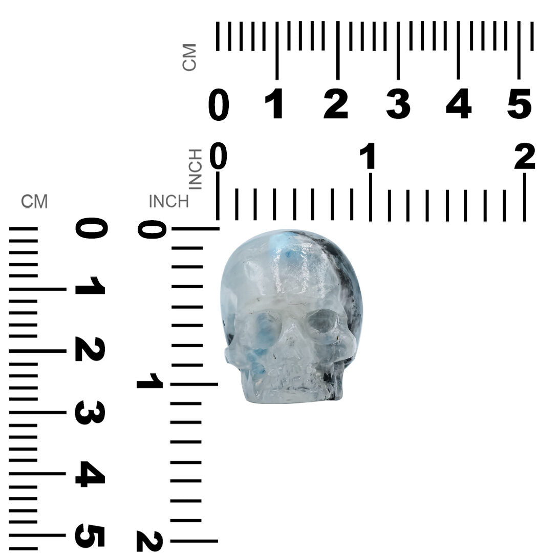Rainbow Moonstone Skull Carving