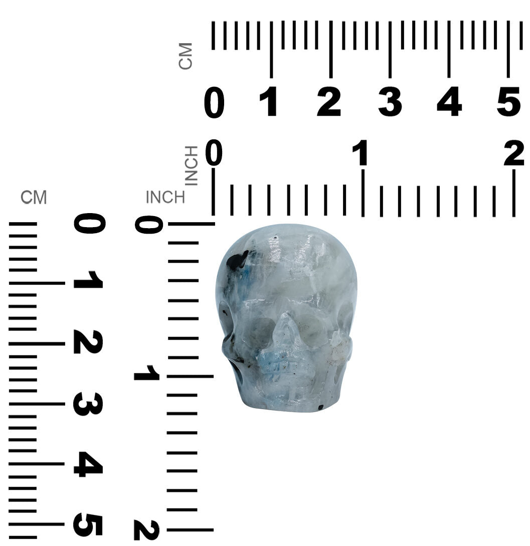 Rainbow Moonstone Skull Carving