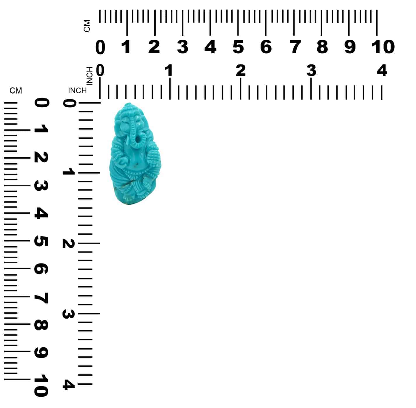 Natural Turquoise Hand Carved Ganesh 50ct