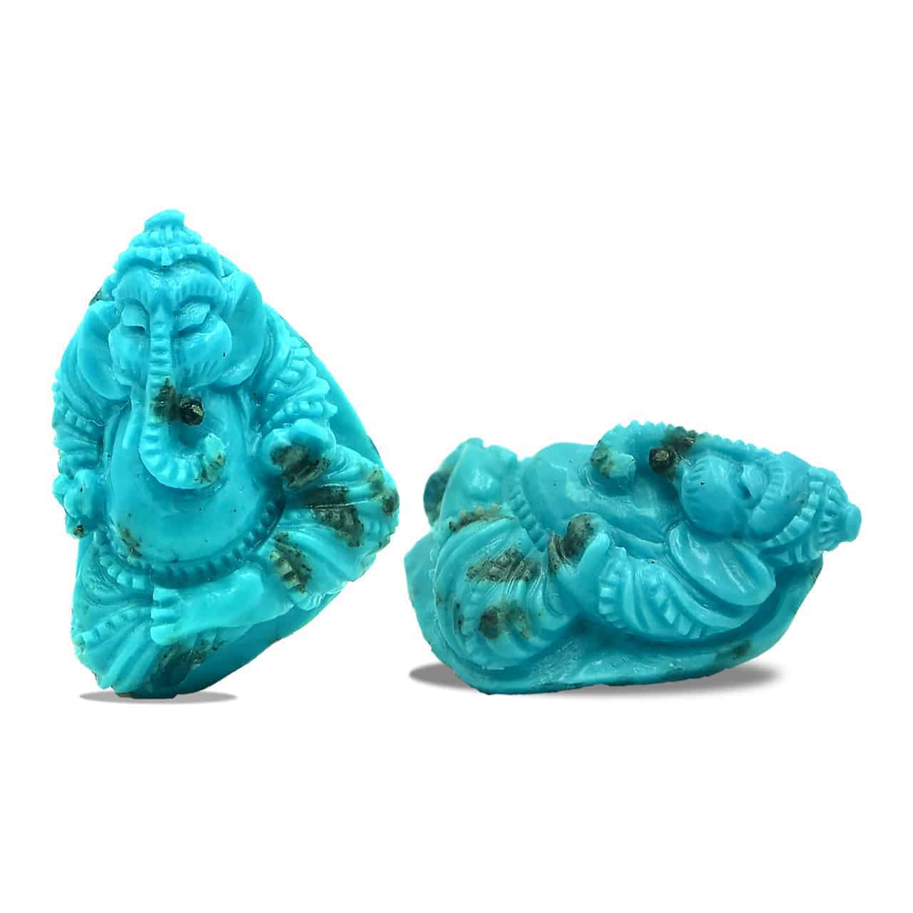 Hand Carved Turquoise Ganesh 48ct