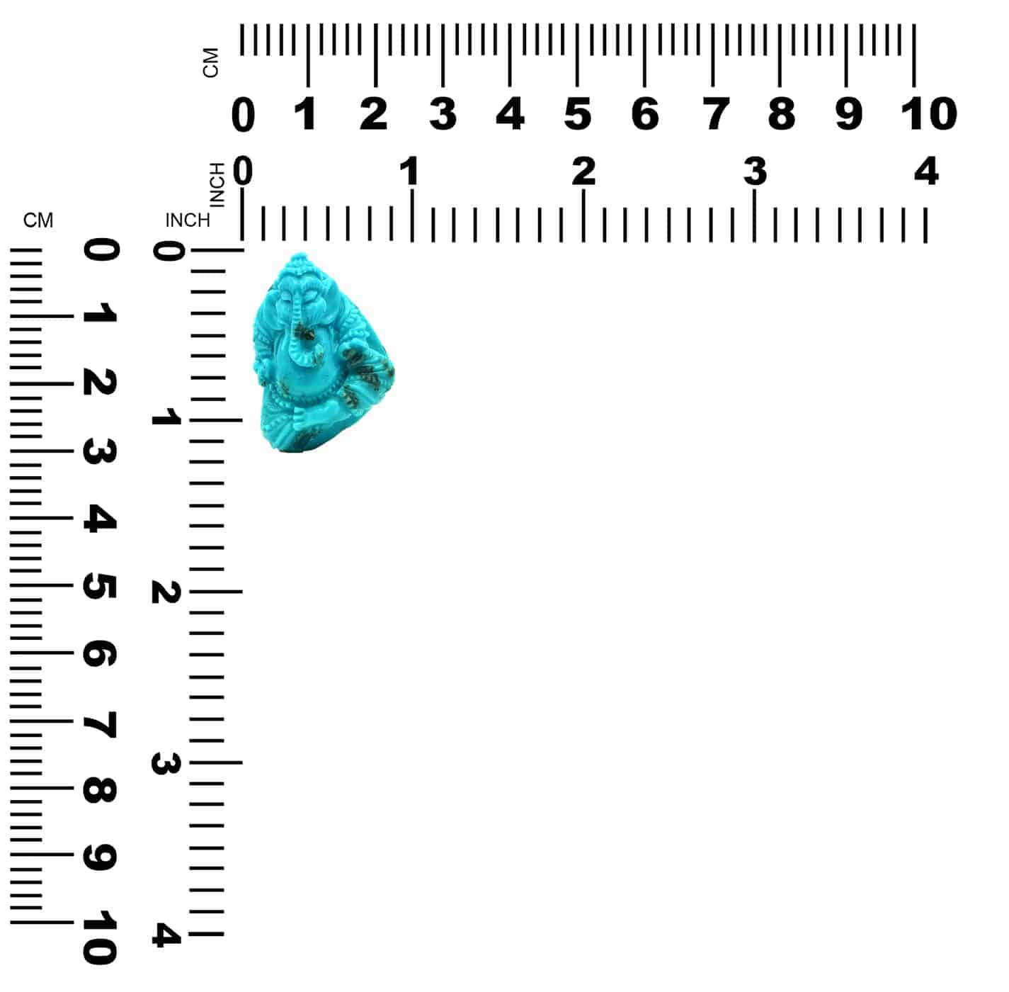 Hand Carved Turquoise Ganesh 48ct