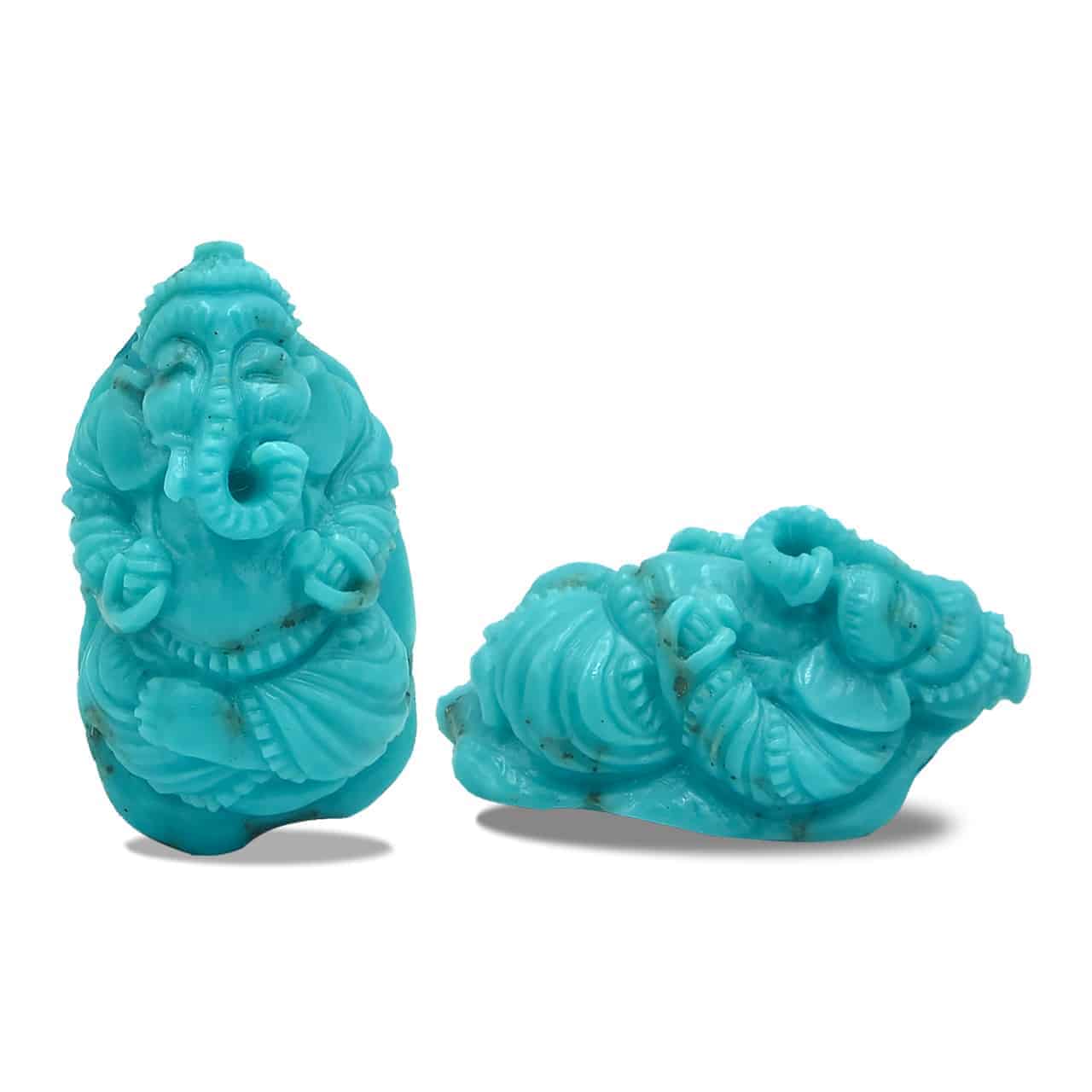 Hand Carved Turquoise Ganesh 46ct