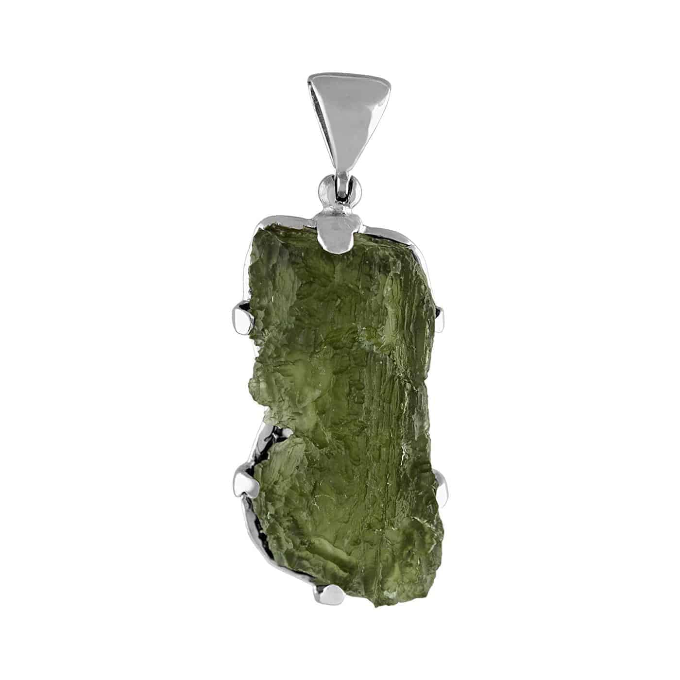 Sterling-Silver-Natural-Elongated-Shape-15-19-Carat-Moldavite-Pendant-B07D95M9F7