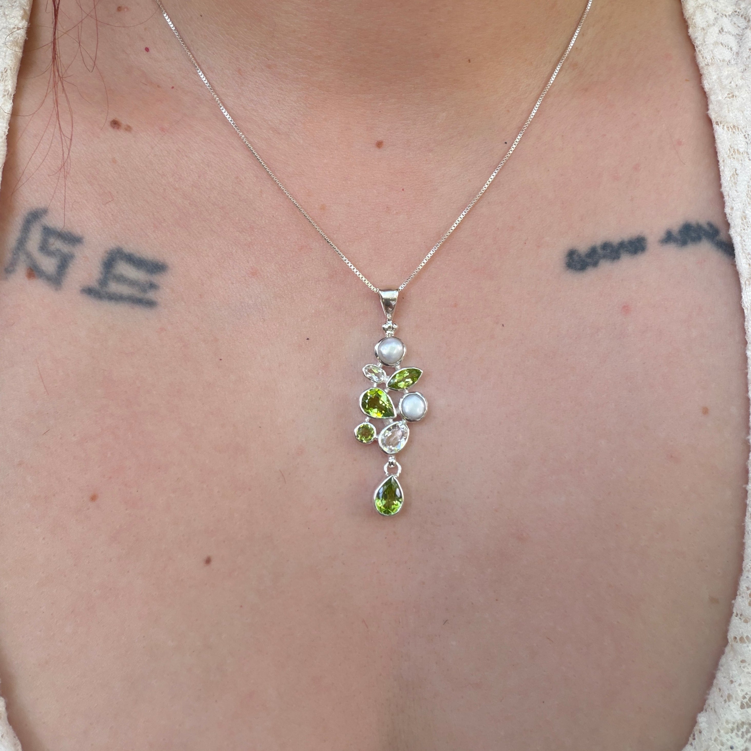 Starborn Peridot Multi-Stone Pendant in Sterling Silver