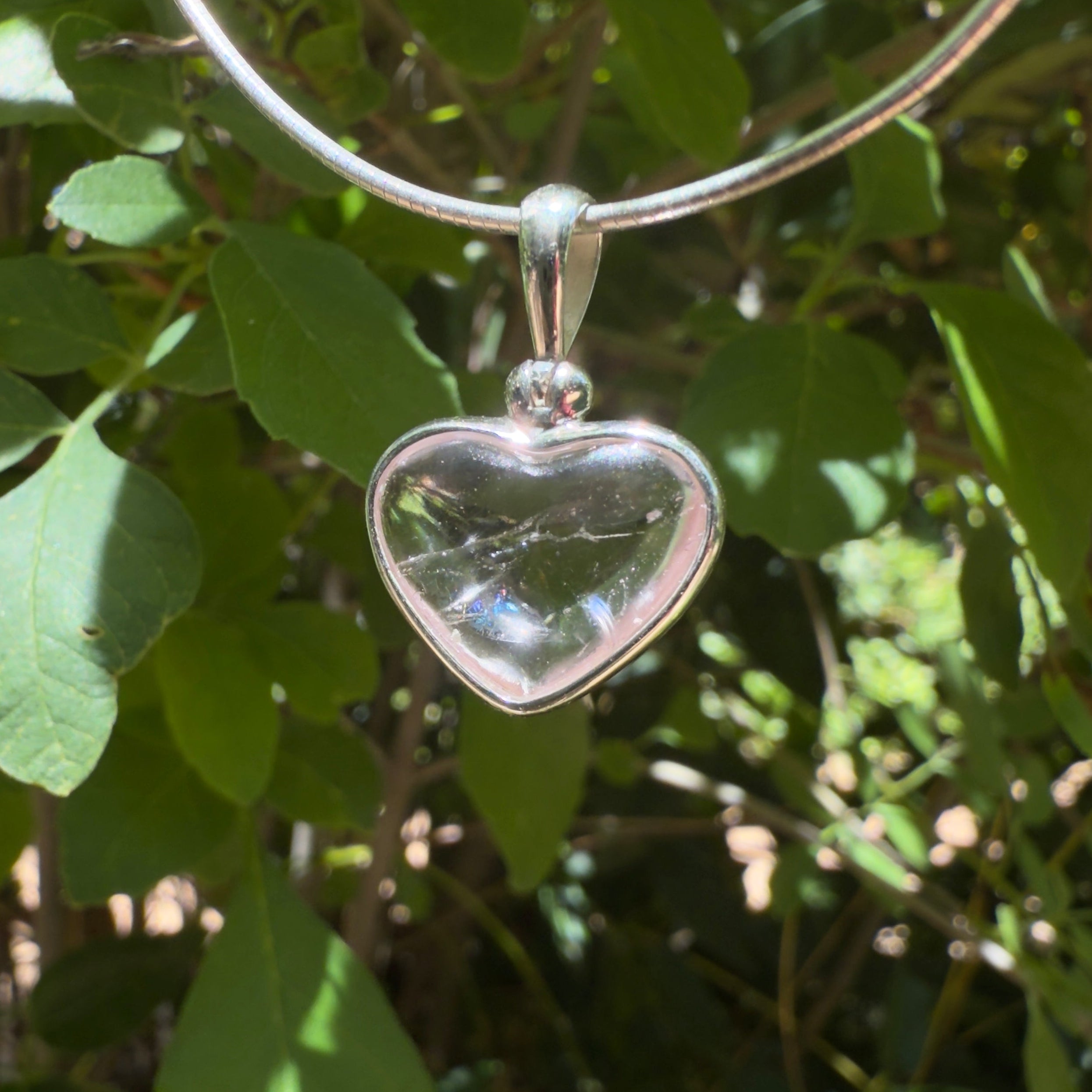 Starborn Morganite Heart Pendant in Sterling Silver