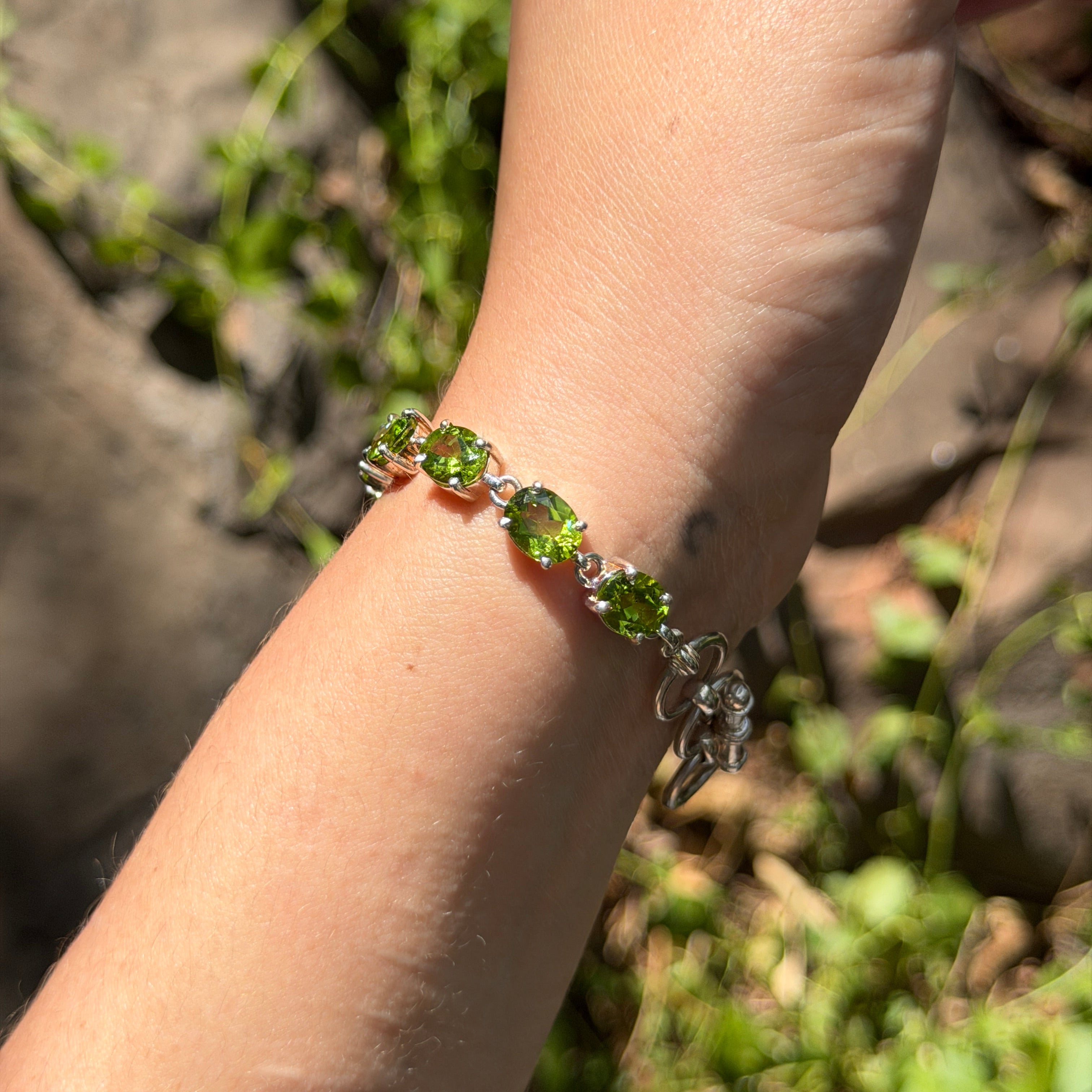 Starborn Faceted Peridot Bracelet in Sterling Silver