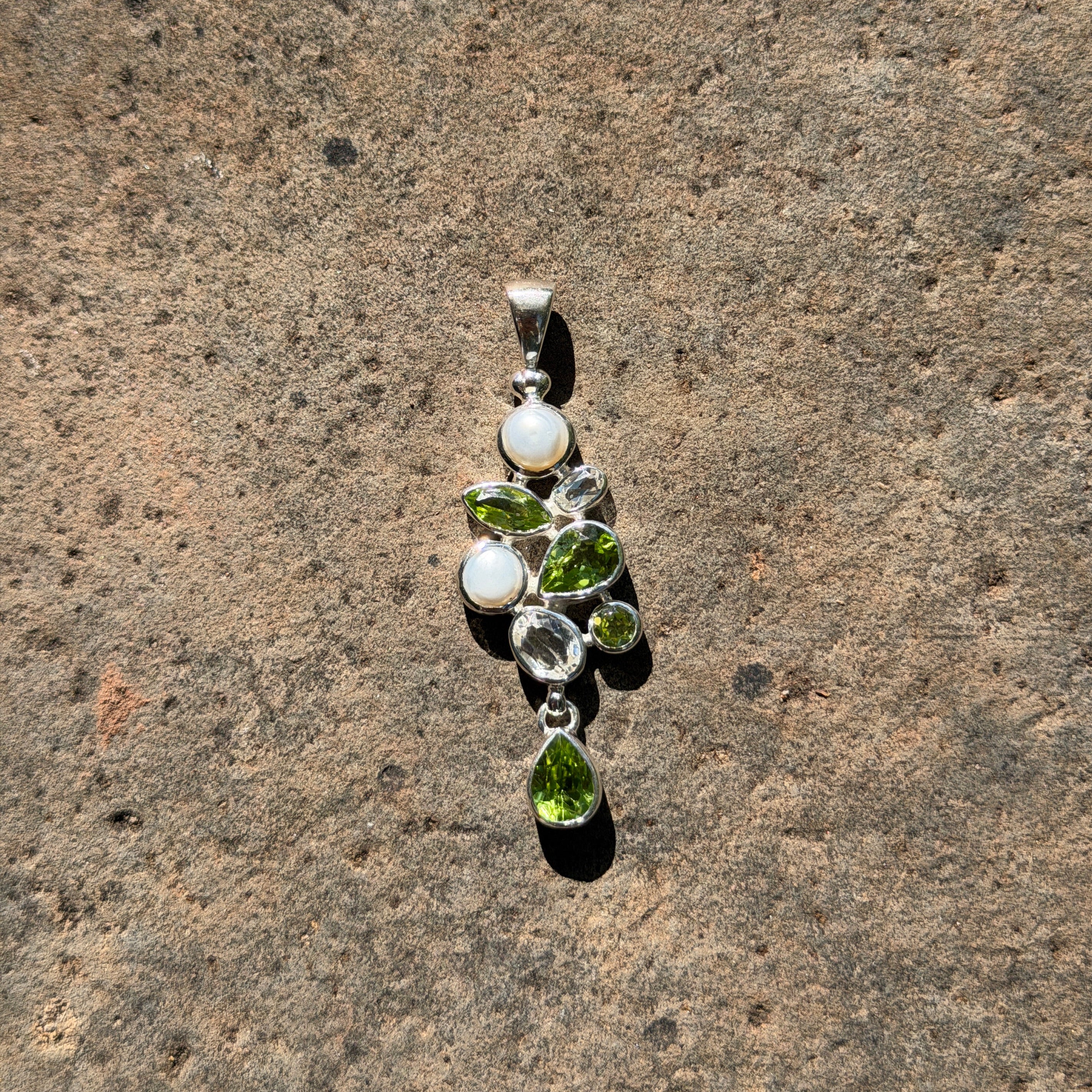 Starborn Peridot Multi-Stone Pendant in Sterling Silver