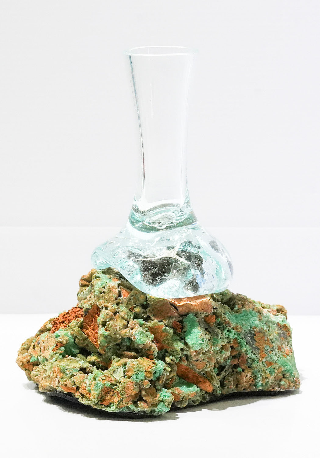 Starborn Handblown Molten Glass Vase on Smithsonite