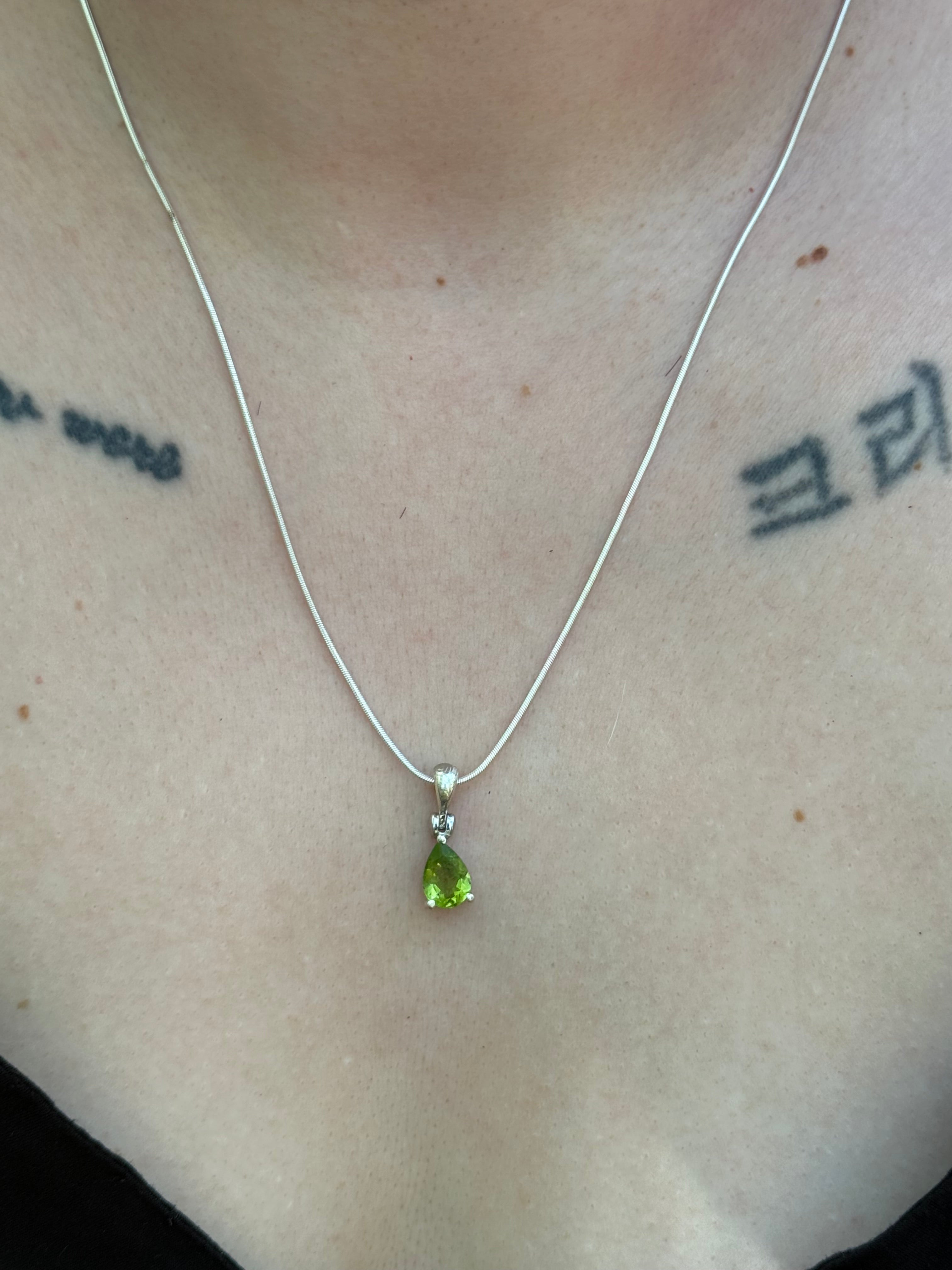 Starborn Faceted Peridot Pendant in Sterling Silver