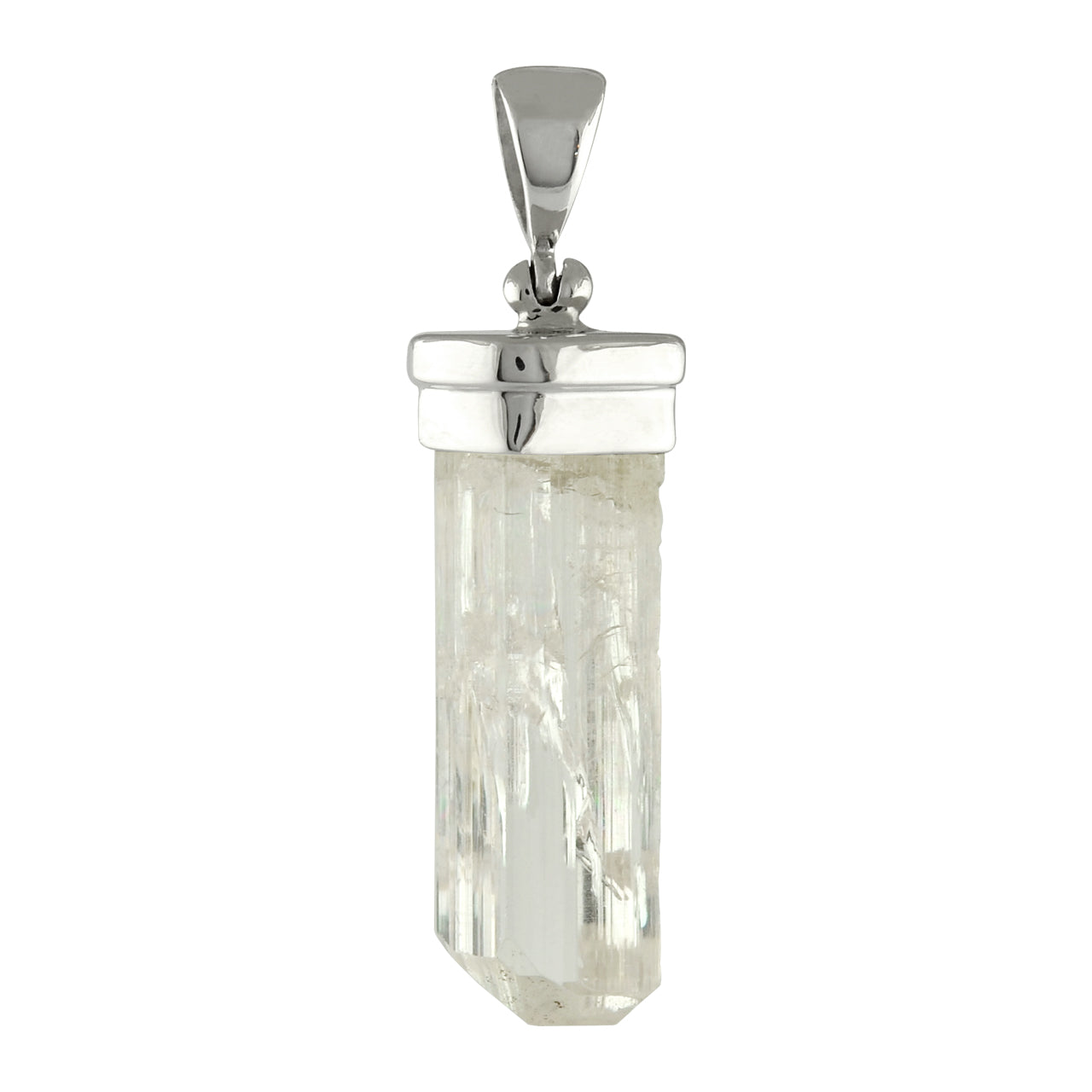 Starborn Danburite Crystal Cap Set Pendant in Sterling Silver