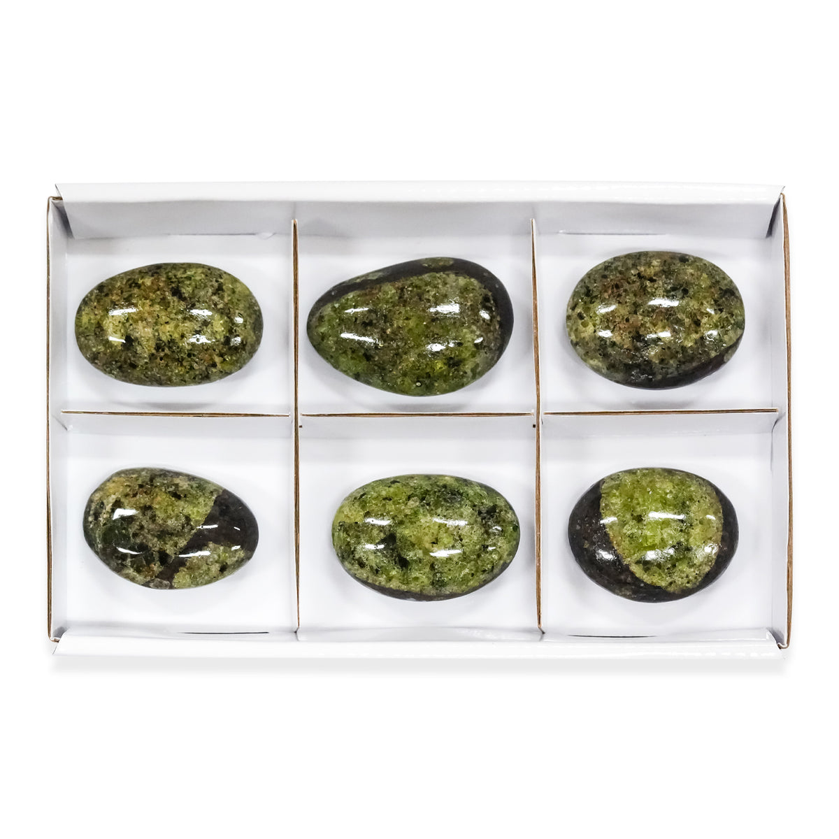 Starborn Arizona Peridot Freeform Palm Stone Flat 350g - 6 pcs