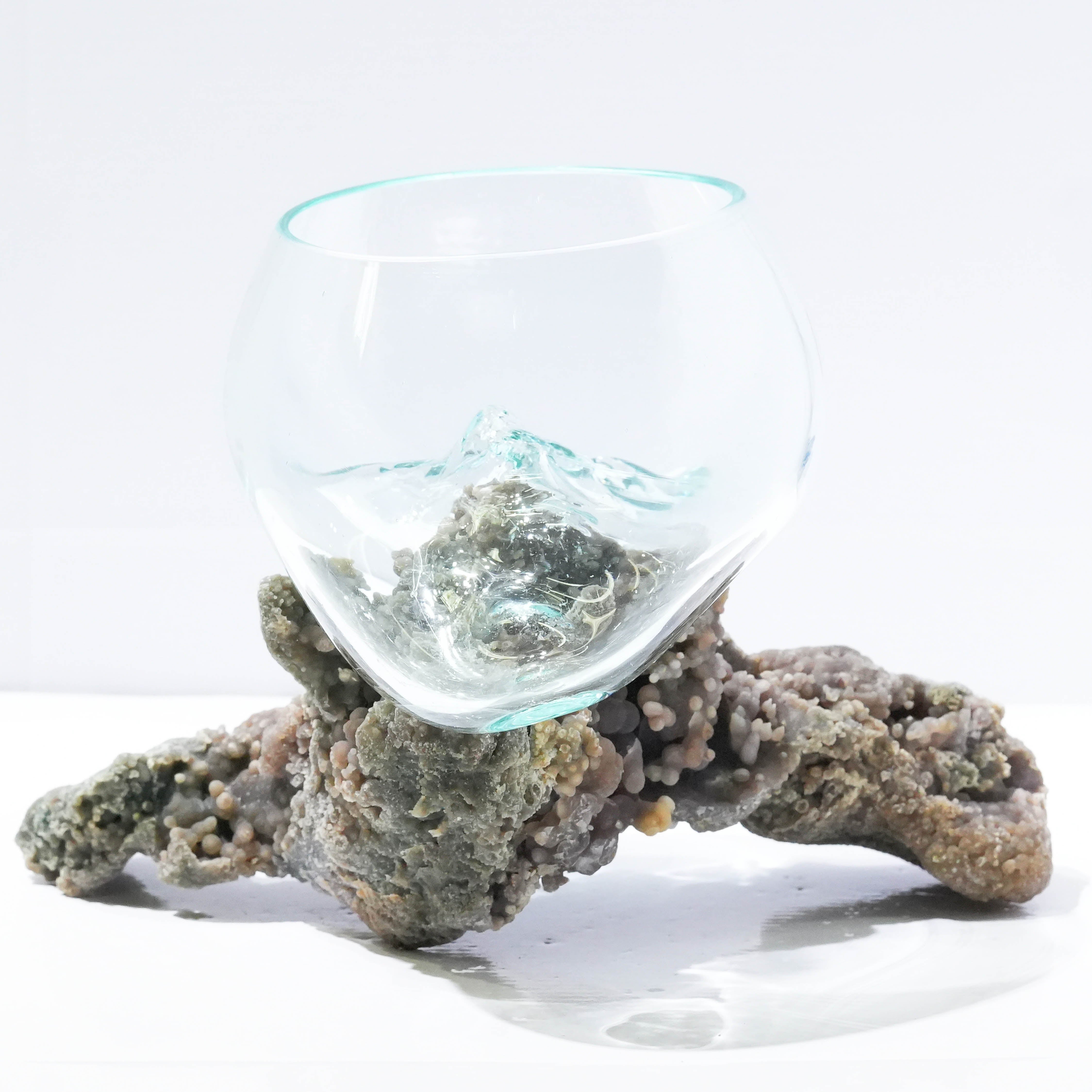 Starborn Molten Glass Display Bowl on Grape Chalcedony