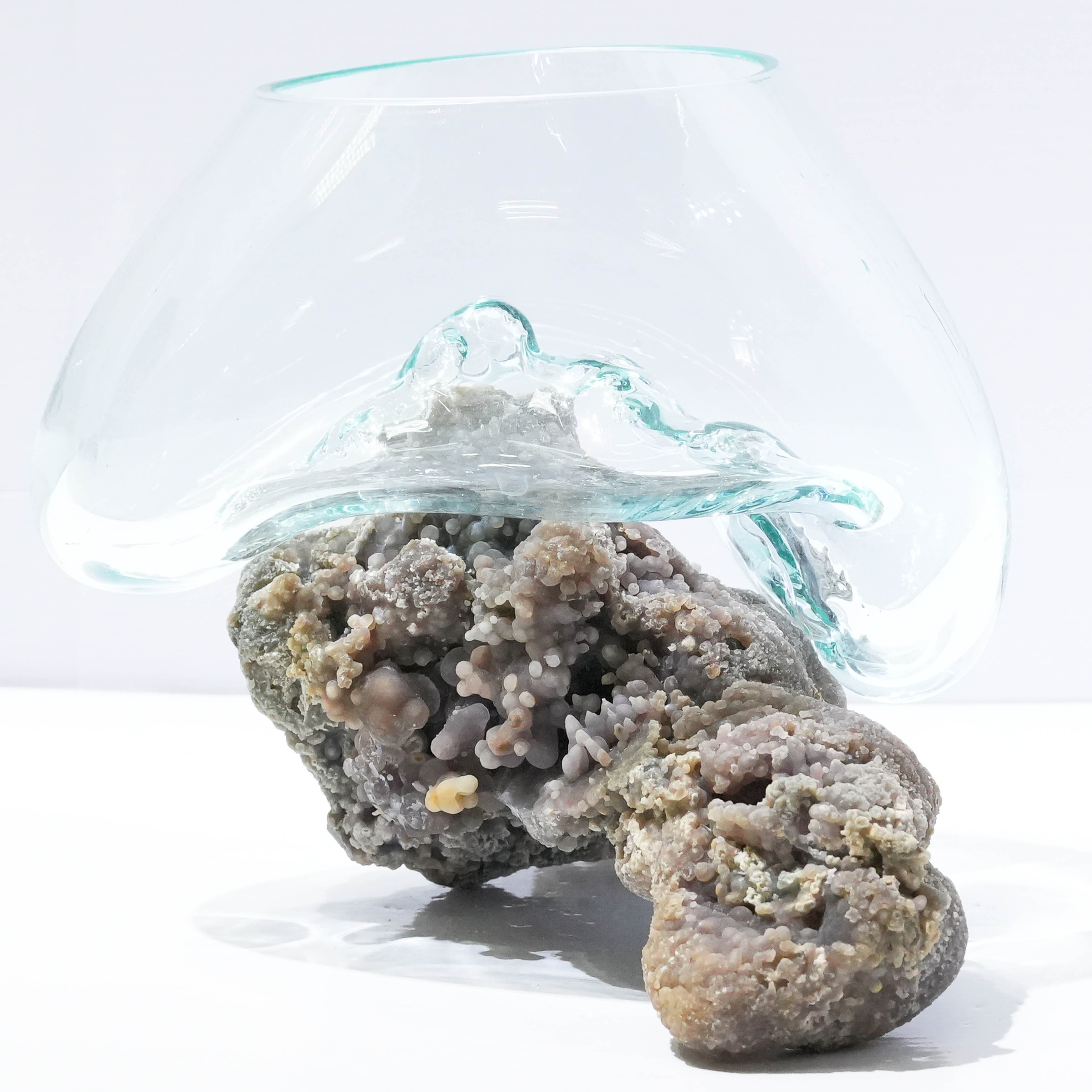 Starborn Molten Glass Display Bowl on Grape Chalcedony