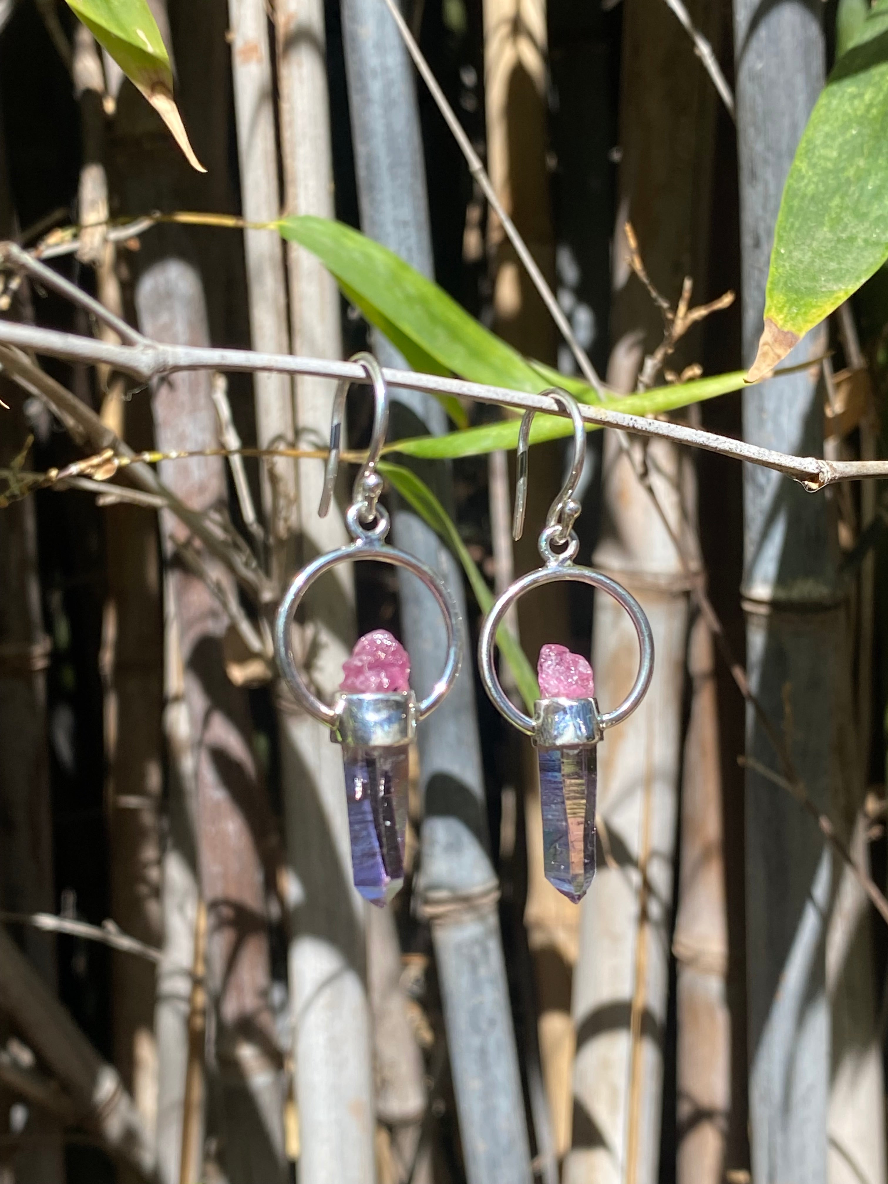 Starborn Vera Cruz Amethyst & Tourmaline Horseshoe Dangle Earrings in Sterling Silver