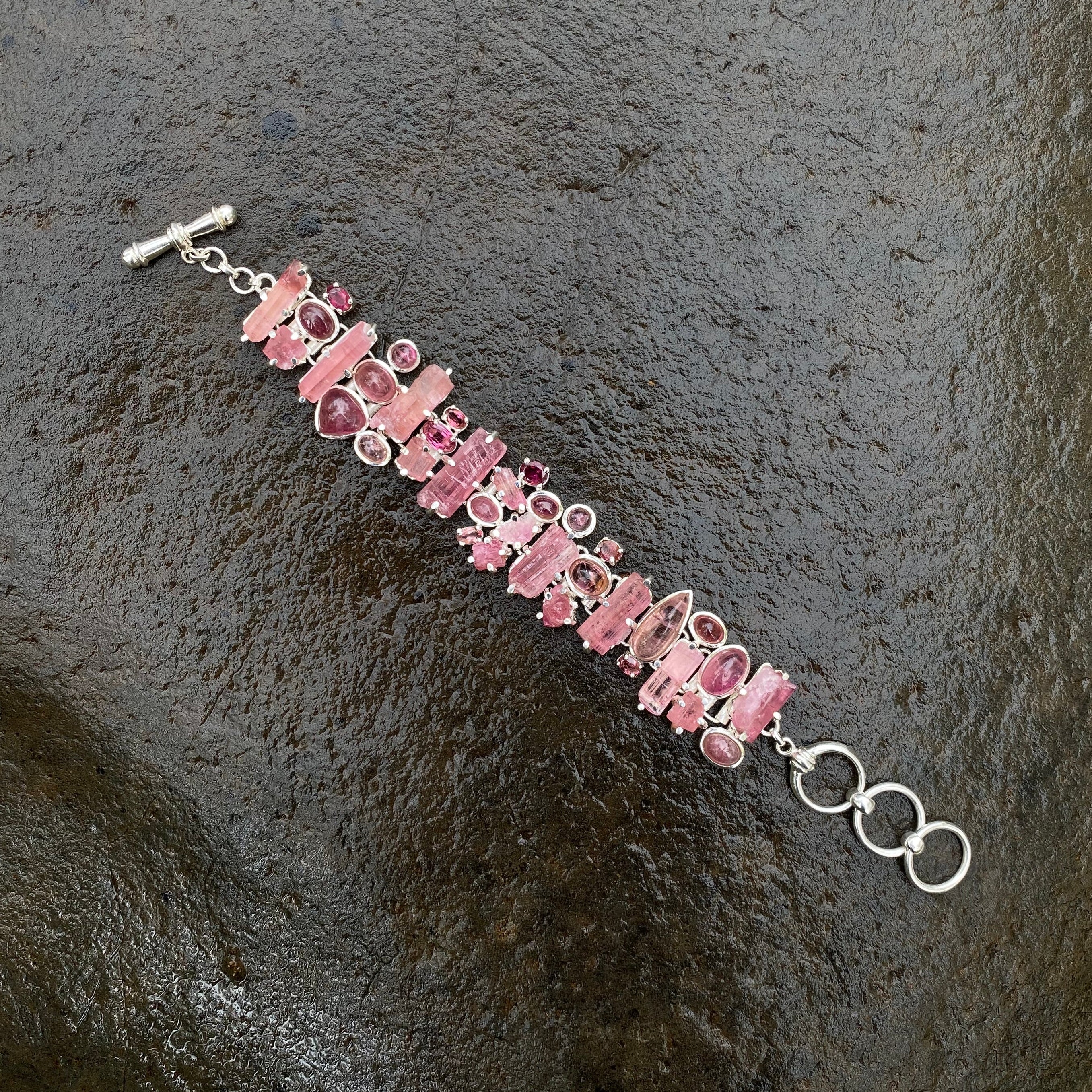 Starborn Pink Tourmaline Bracelet in Sterling Silver