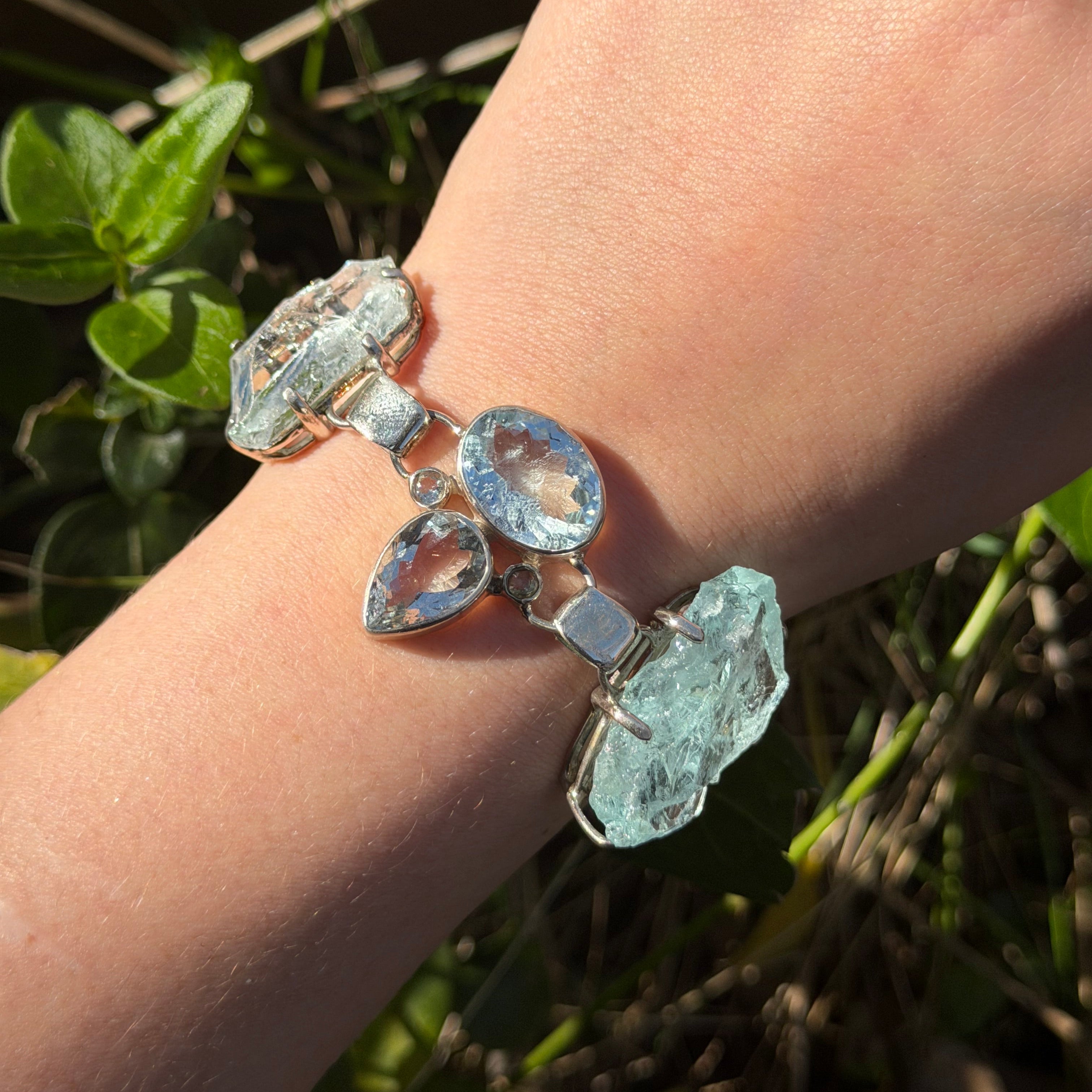 Starborn Aquamarine Bracelet in Sterling Silver