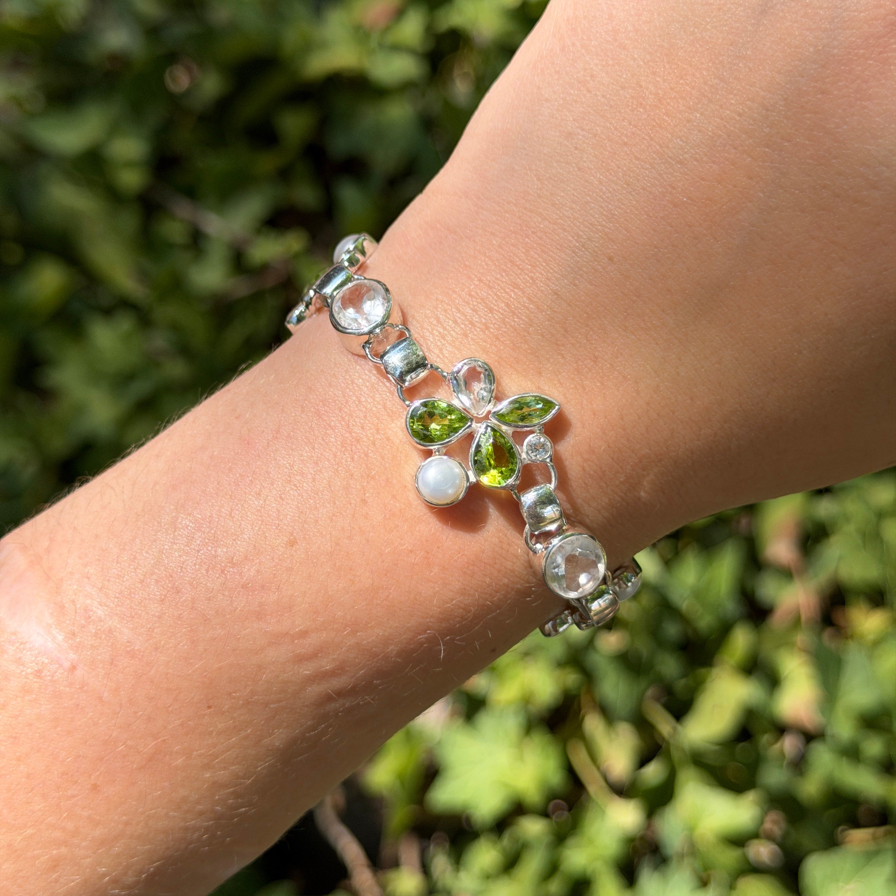 Starborn Peridot Multi-Stone Bracelet in Sterling Silver