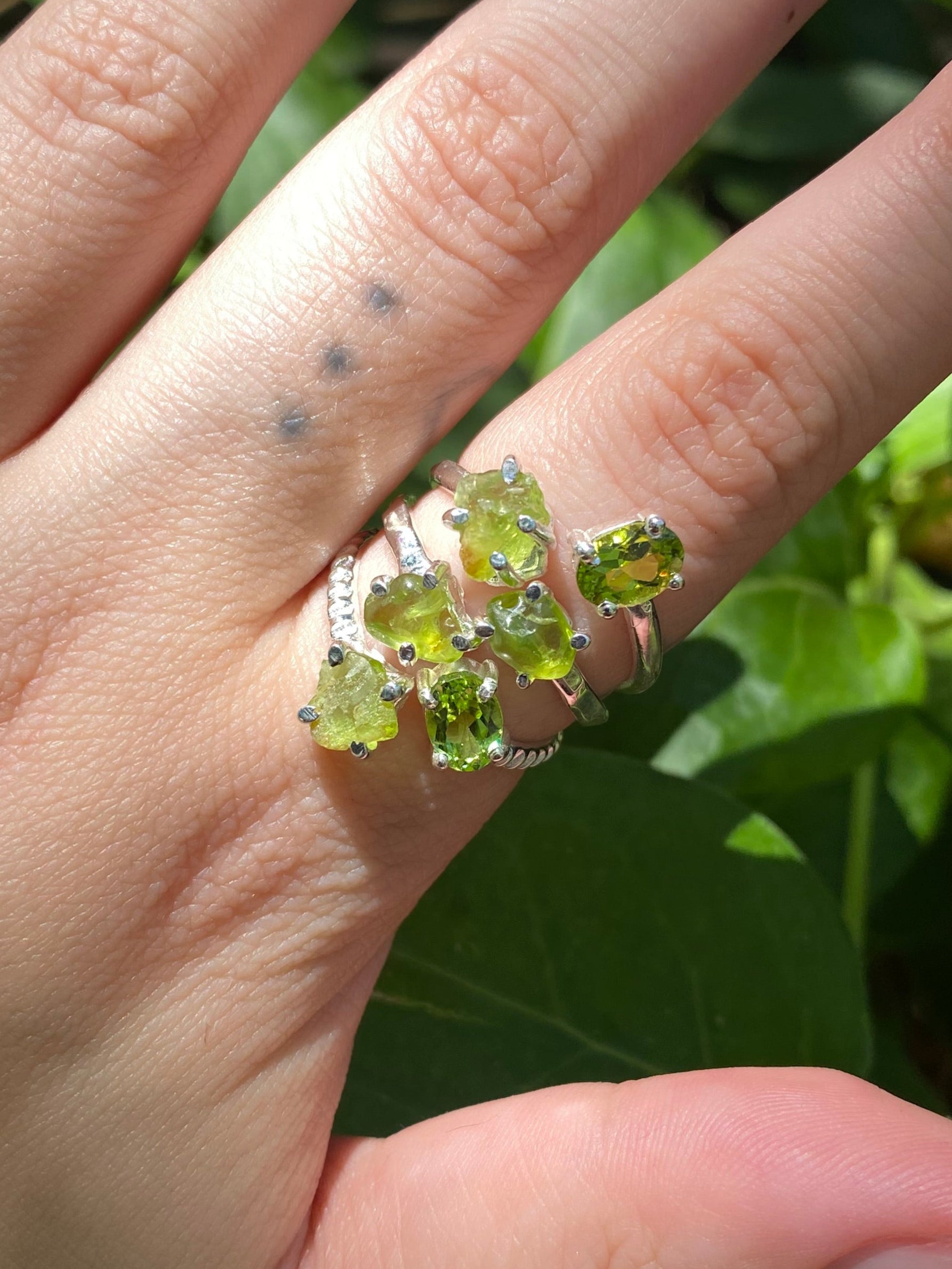 Starborn Peridot Ring in Sterling Silver - Size 9