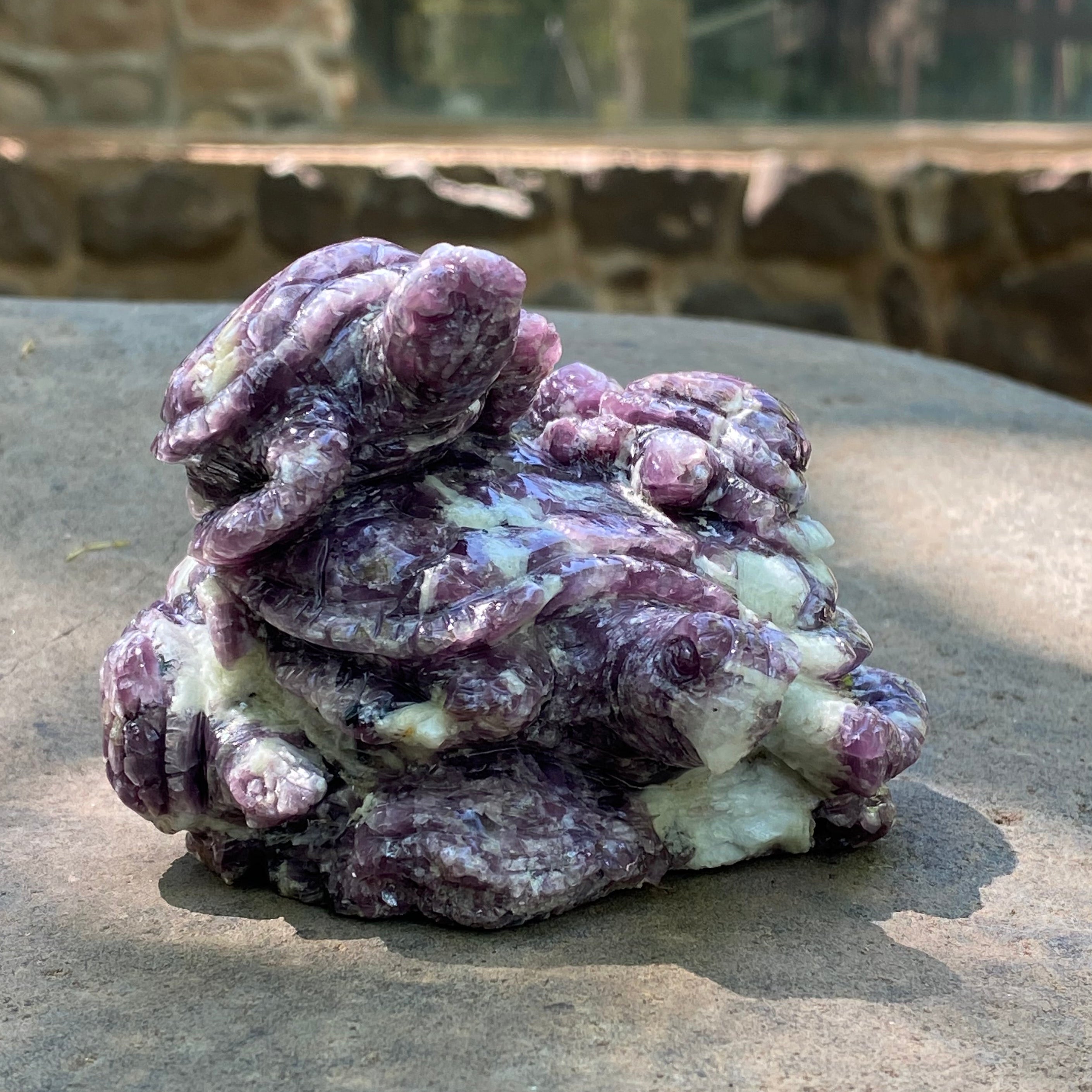 Starborn Hand Carved Lepidolite Turtle Family