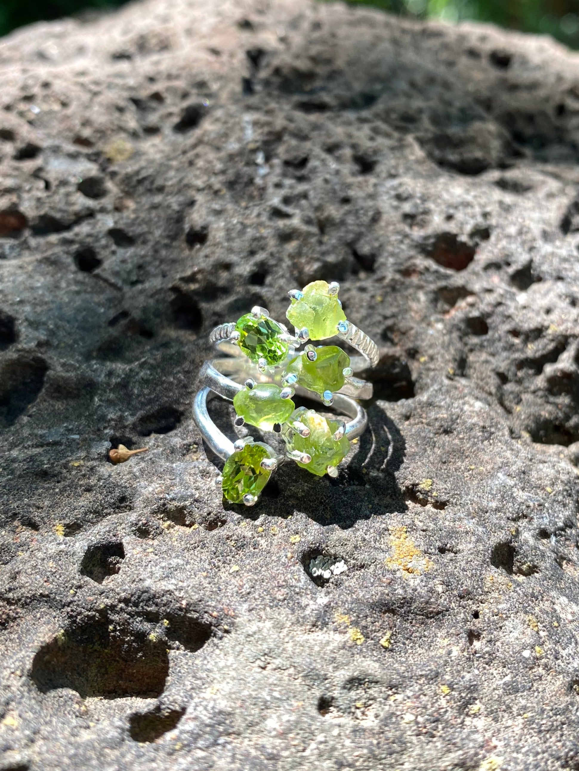 Starborn Peridot Ring in Sterling Silver - Size 9
