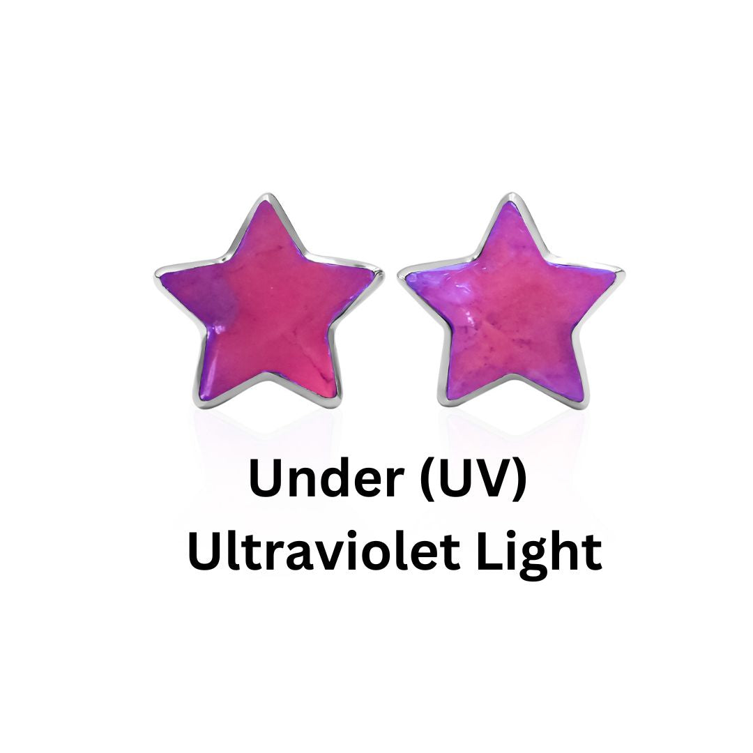 Starborn  Fluorescent Hackmanite Star Post Earrings in Sterling Silver