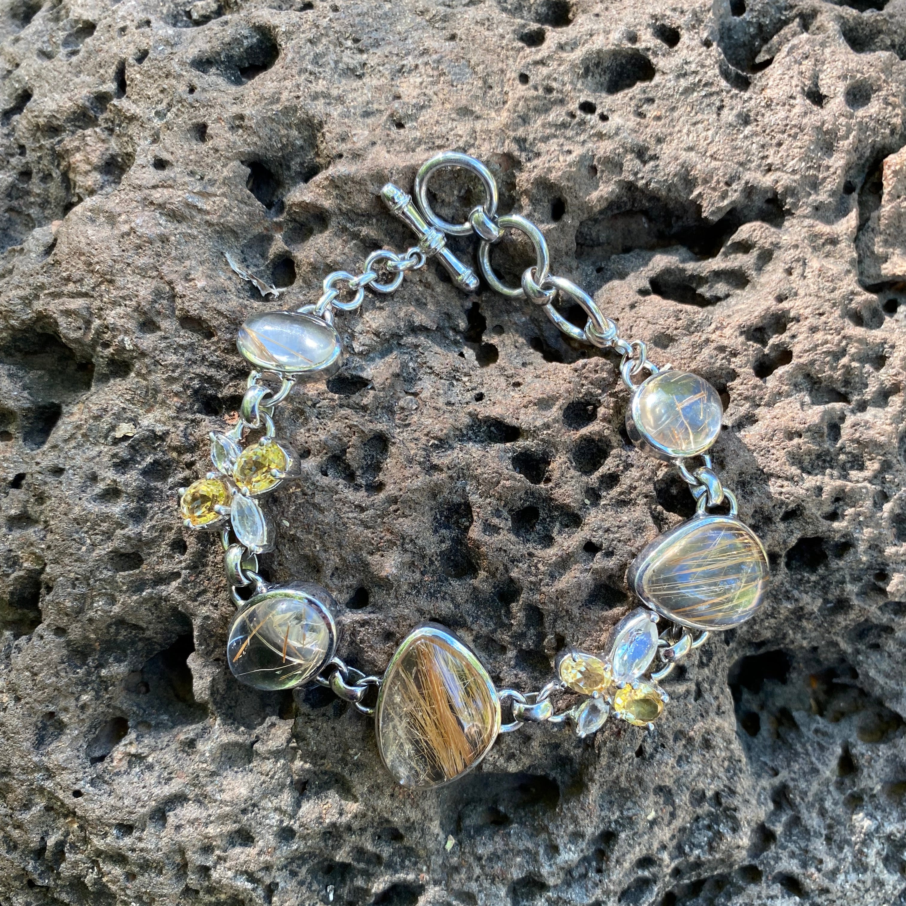 Starborn Rutilated Quartz Bracelet in Sterling Silver
