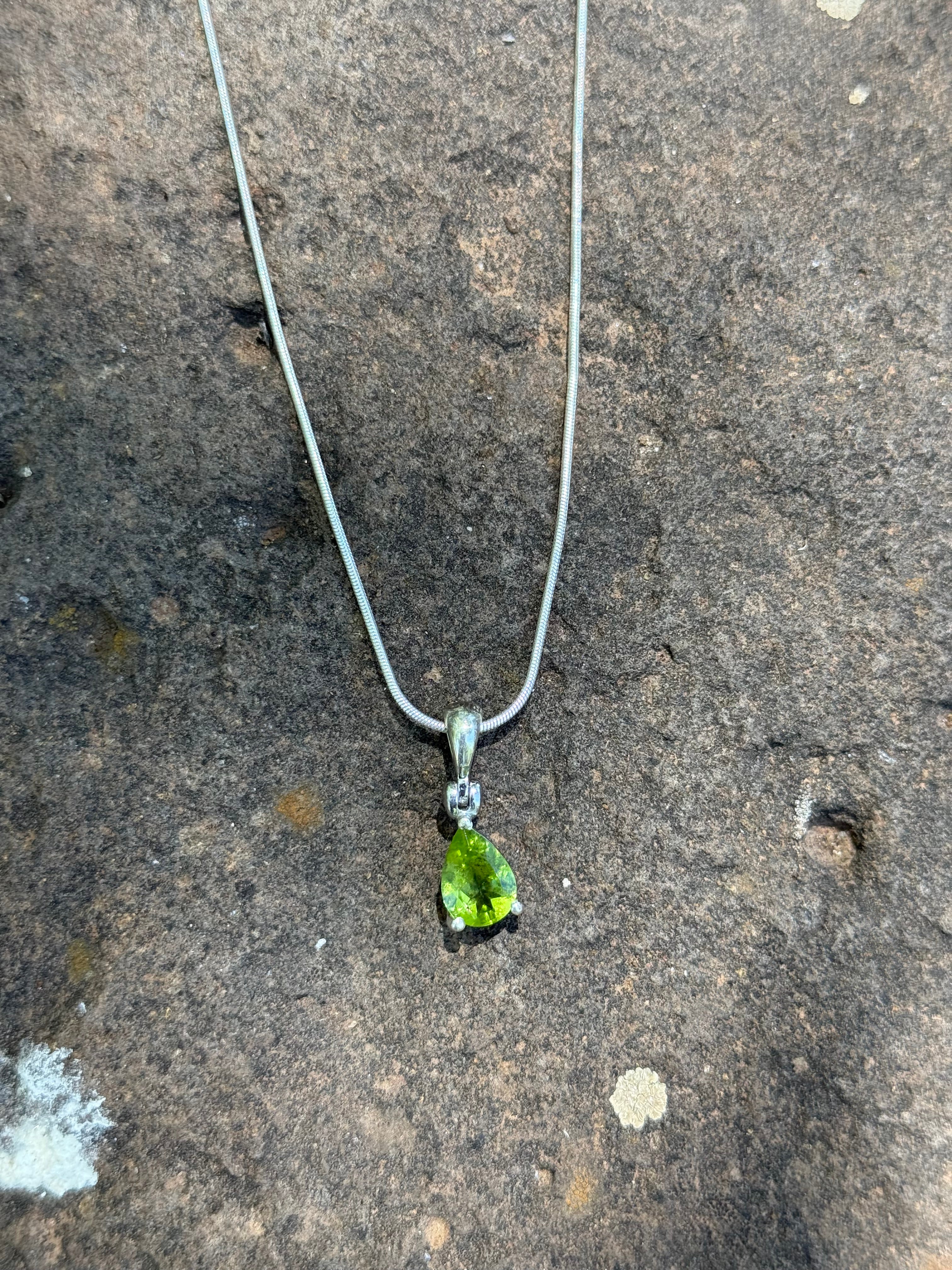 Starborn Faceted Peridot Pendant in Sterling Silver