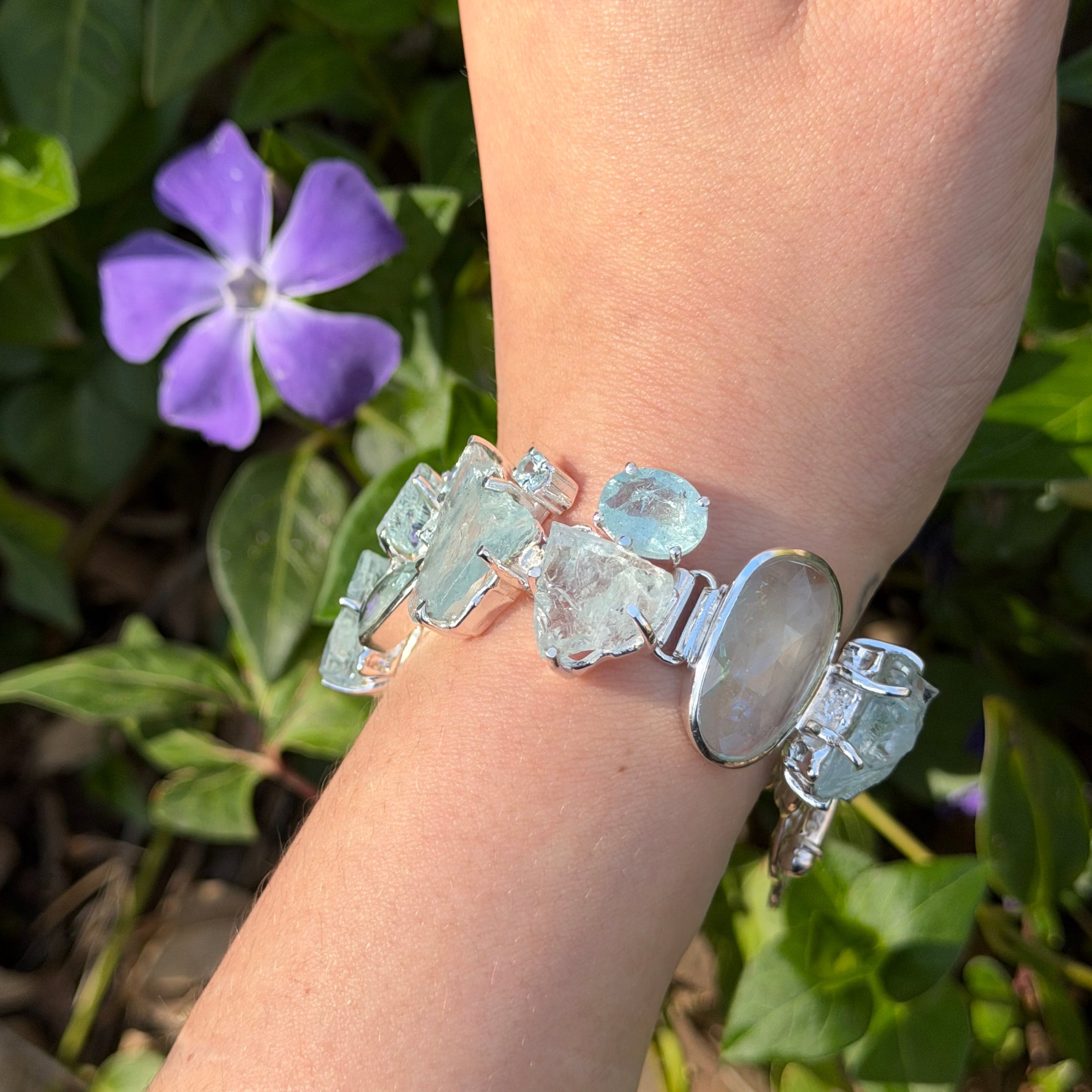 Starborn Aquamarine Bracelet in Sterling Silver
