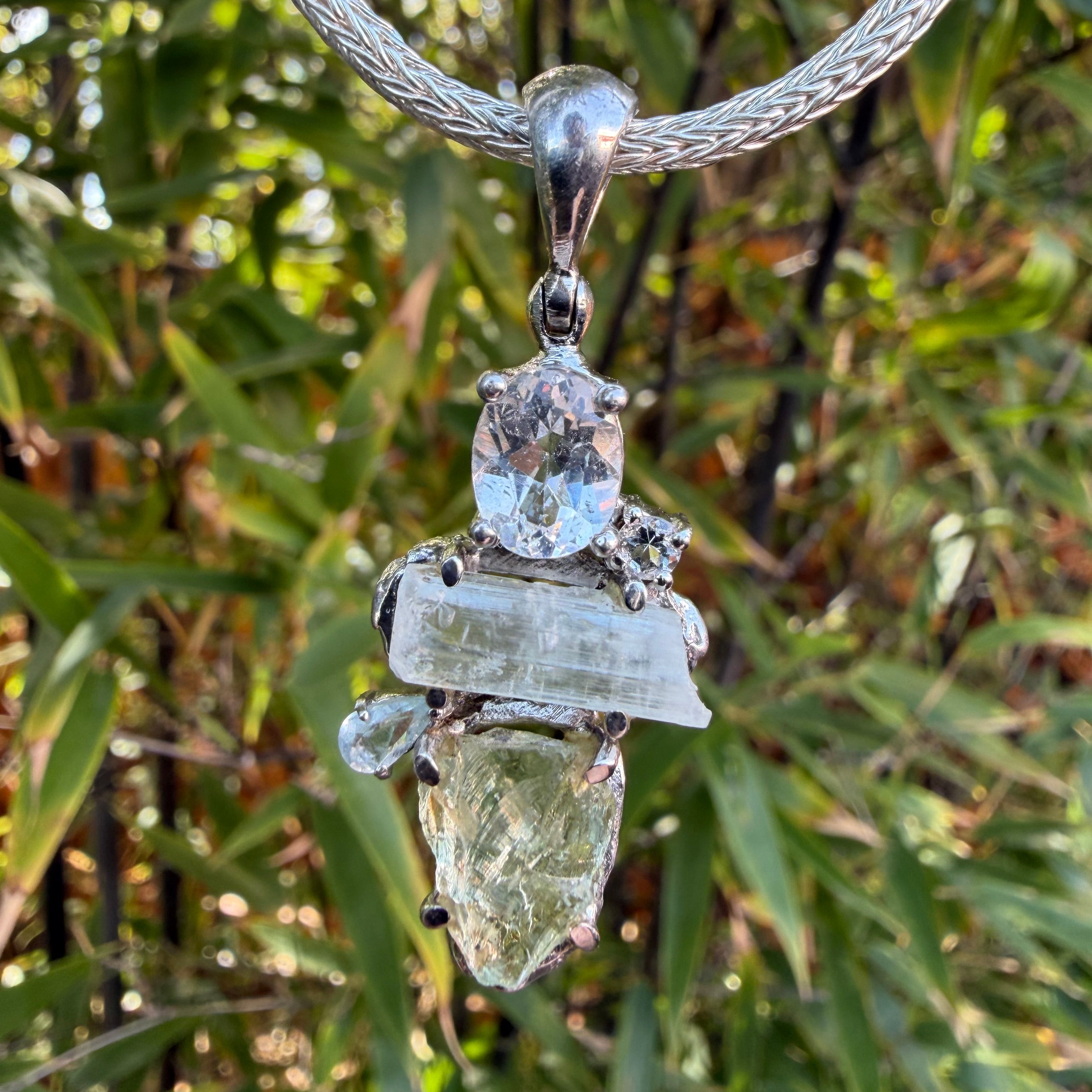 Starborn Aquamarine Pendant in Sterling Silver