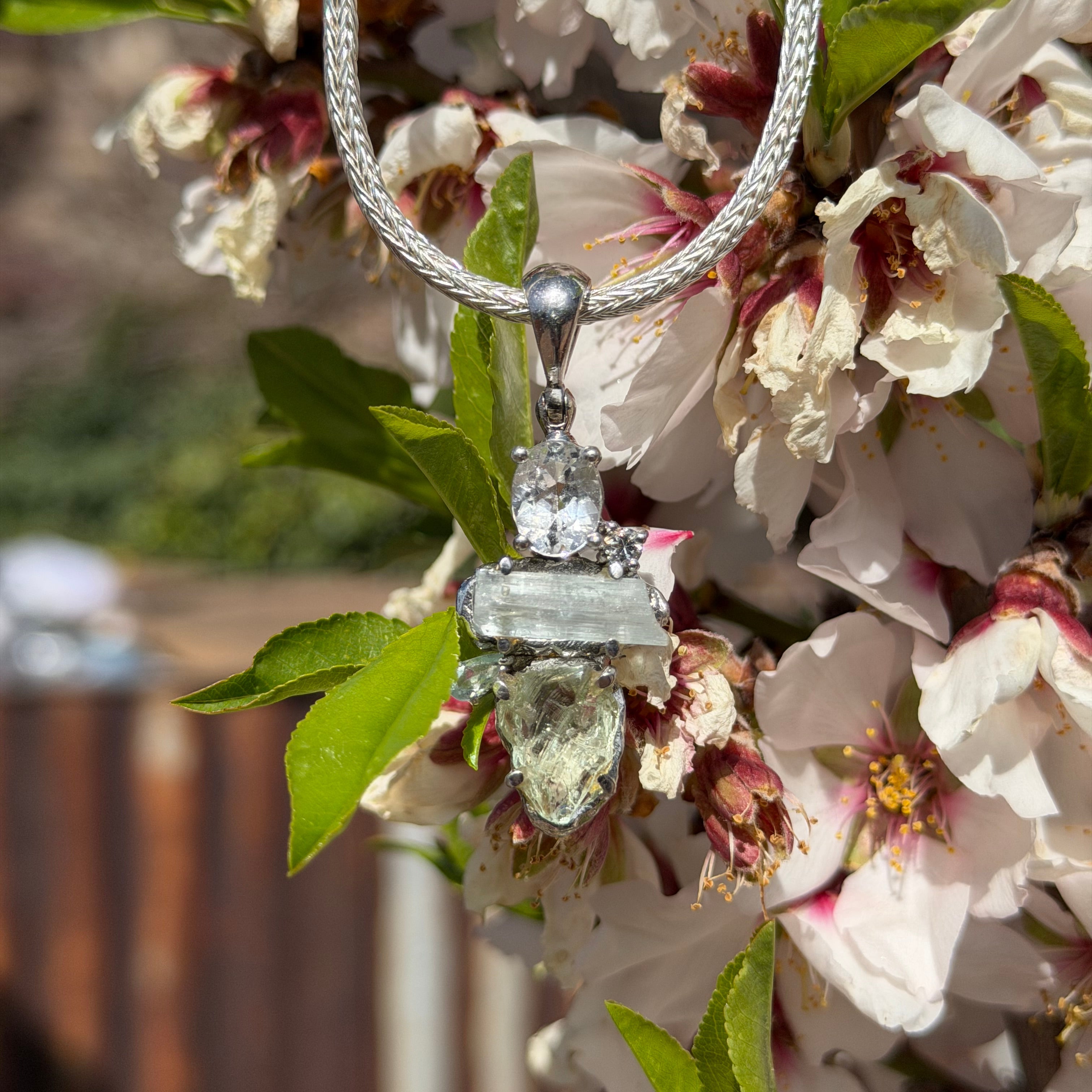 Starborn Aquamarine Pendant in Sterling Silver