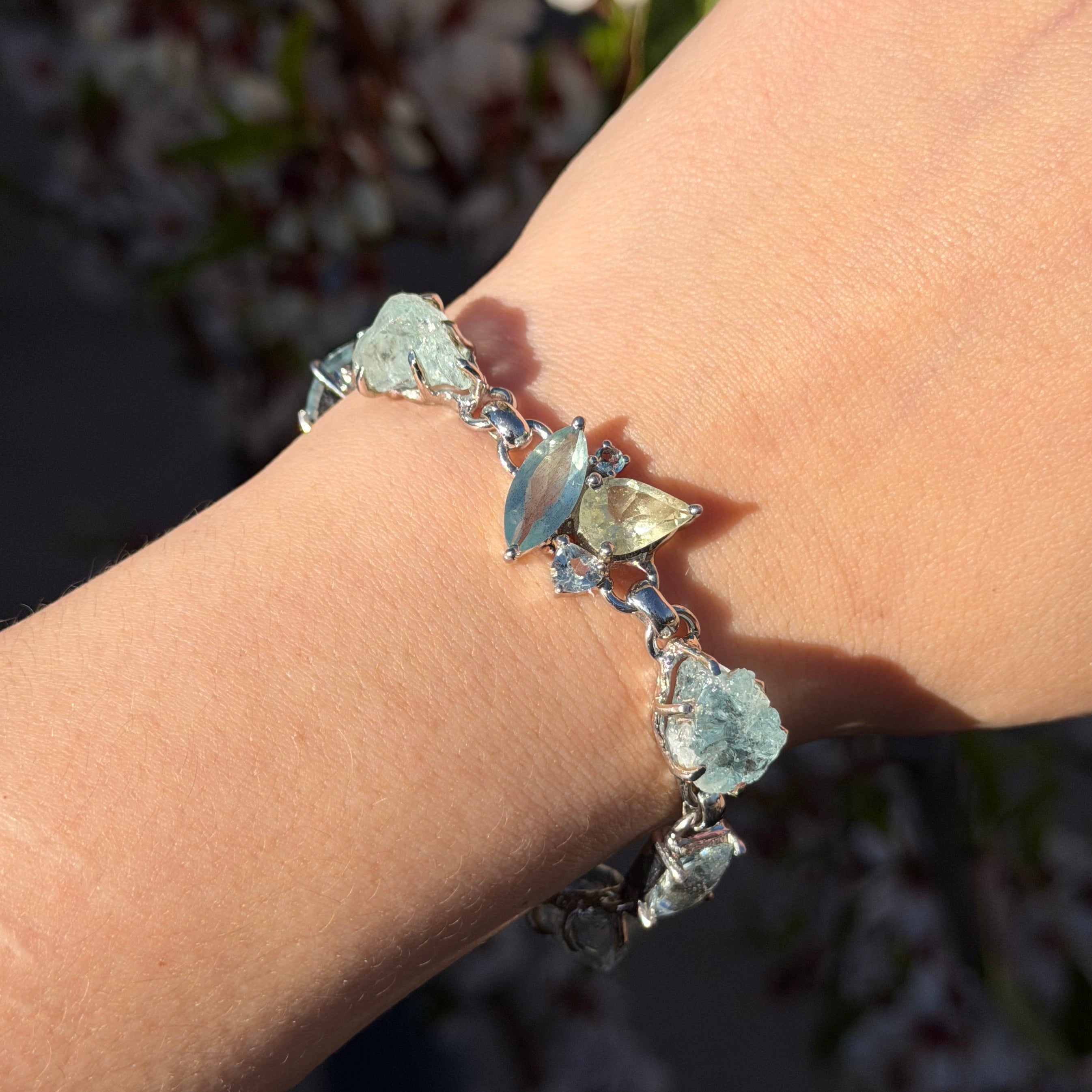 Starborn Aquamarine Bracelet in Sterling Silver