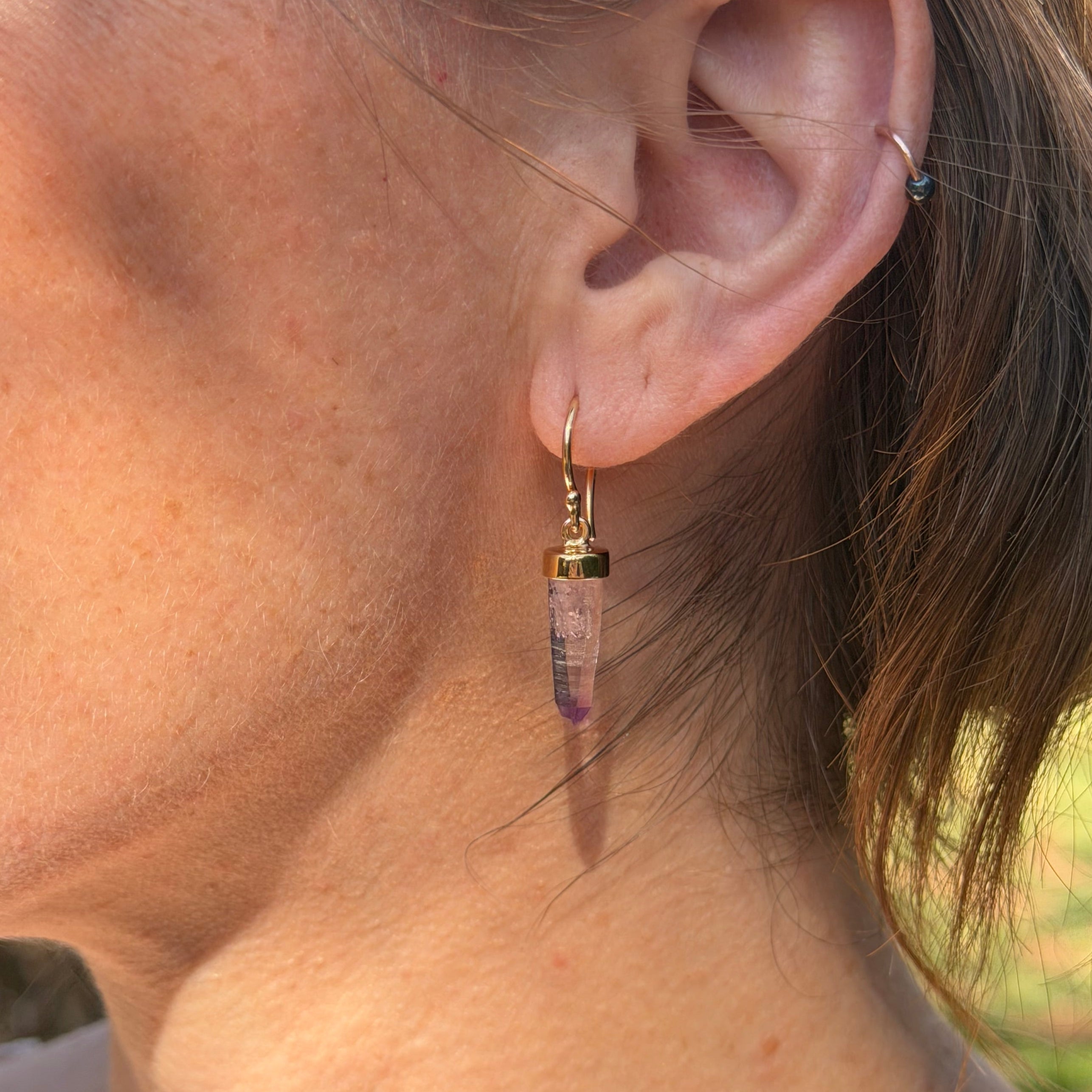 Starborn Vera Cruz Amethyst Dangle Earrings in Gold Micron