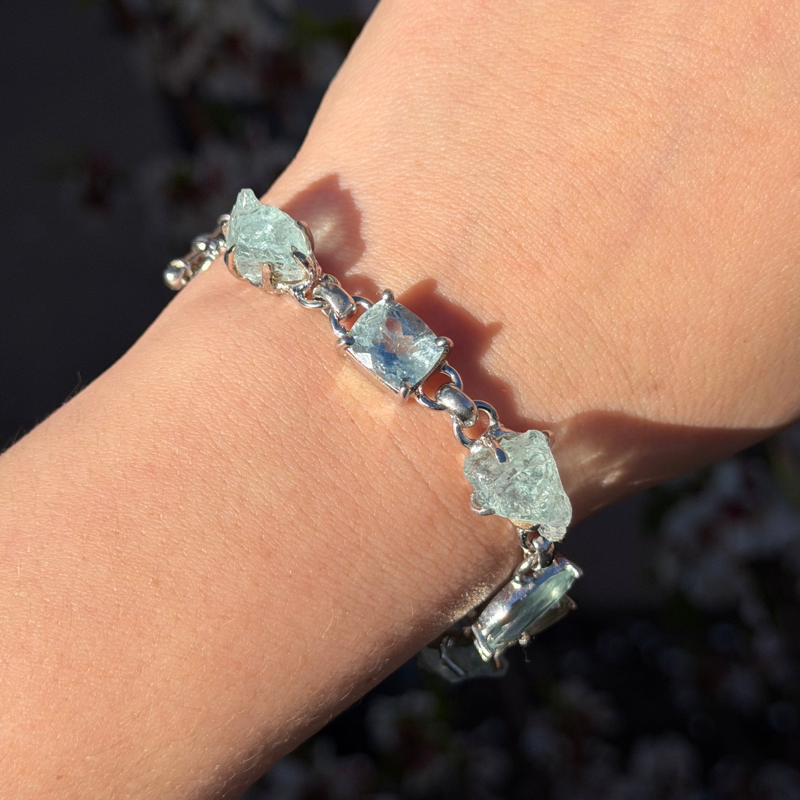 Starborn Aquamarine Bracelet in Sterling Silver