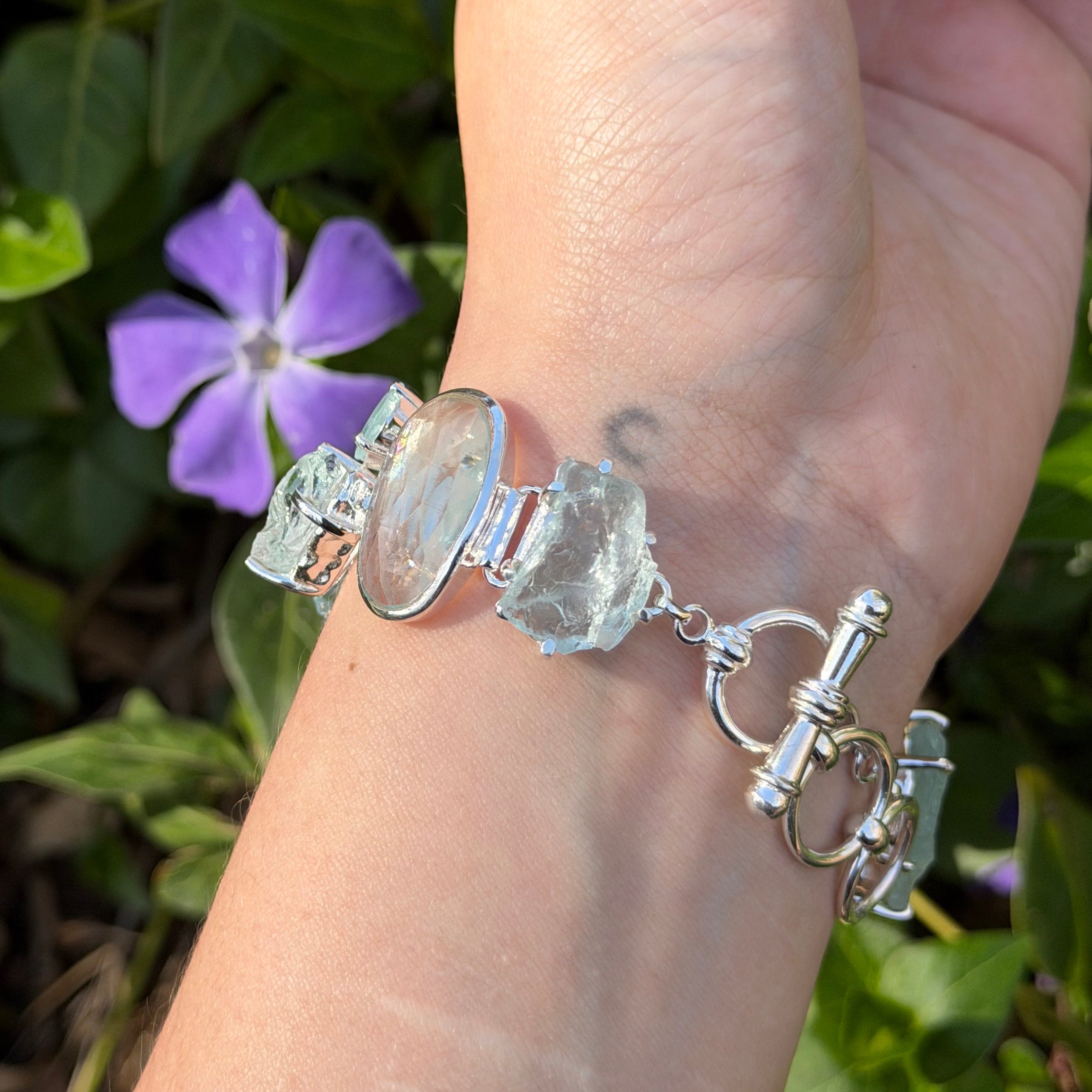 Starborn Aquamarine Bracelet in Sterling Silver
