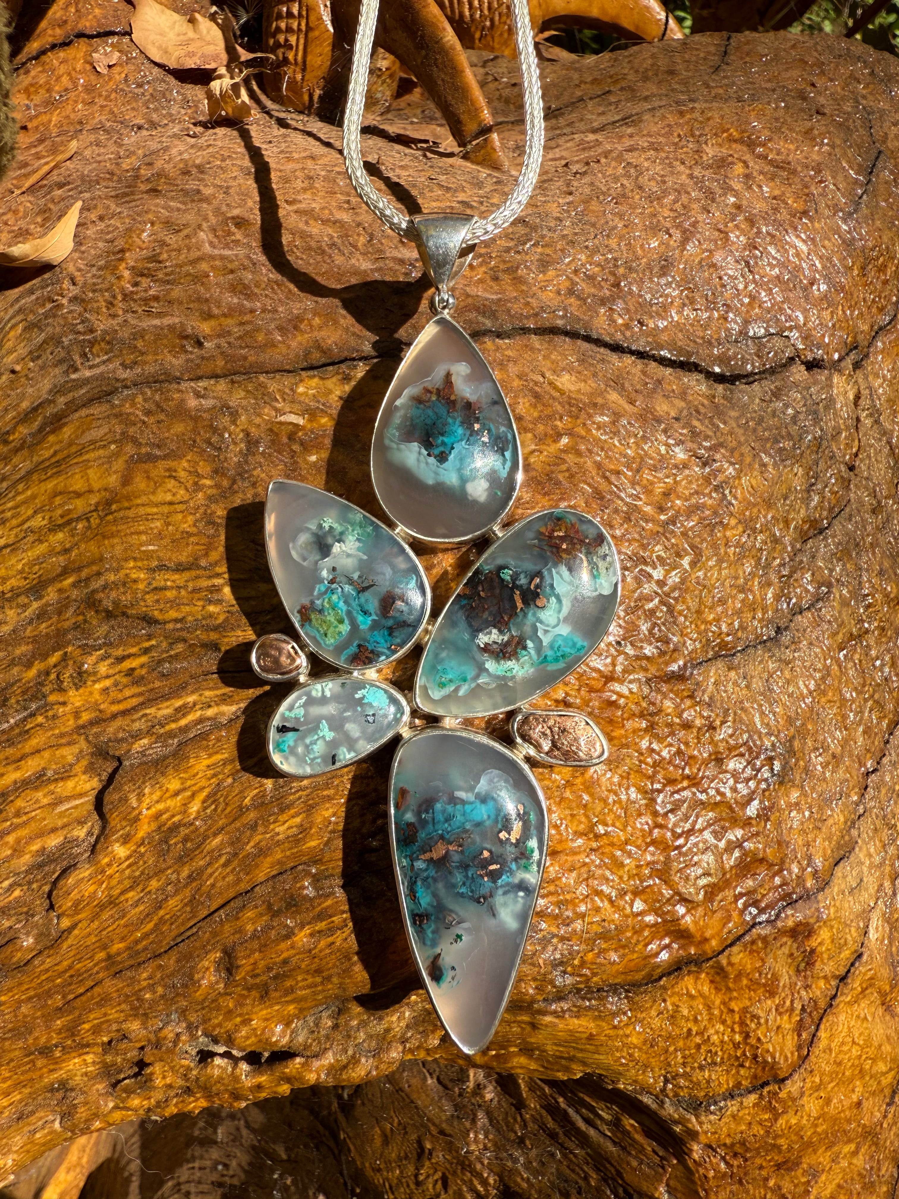 Starborn Confetti Chalcedony Pendant in Sterling Silver