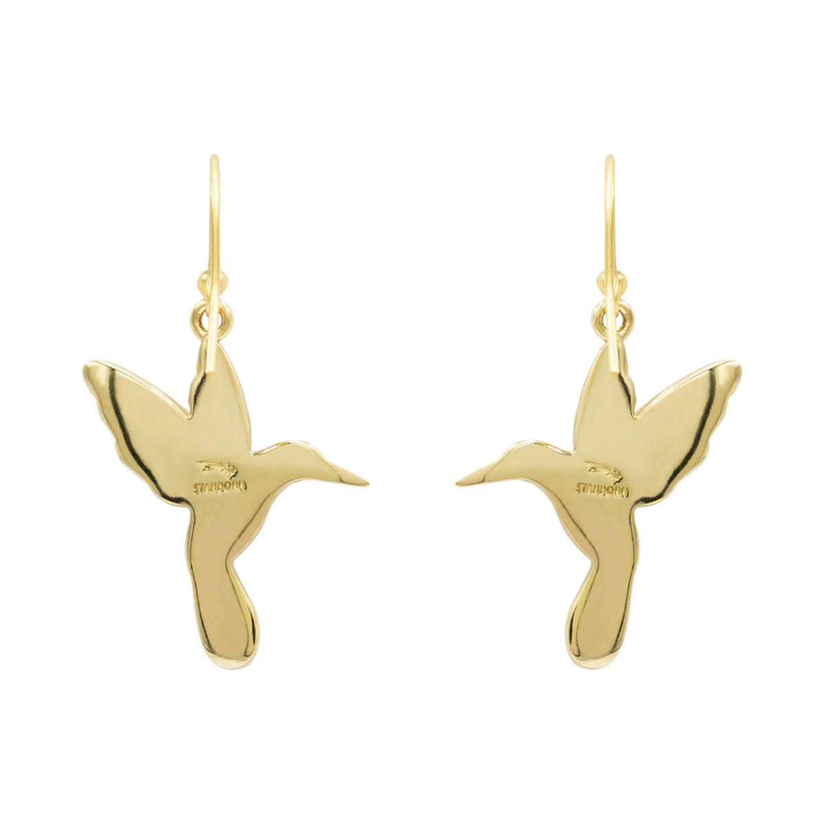 Starborn Abalone Shell Hummingbird Earrings in Sterling Silver