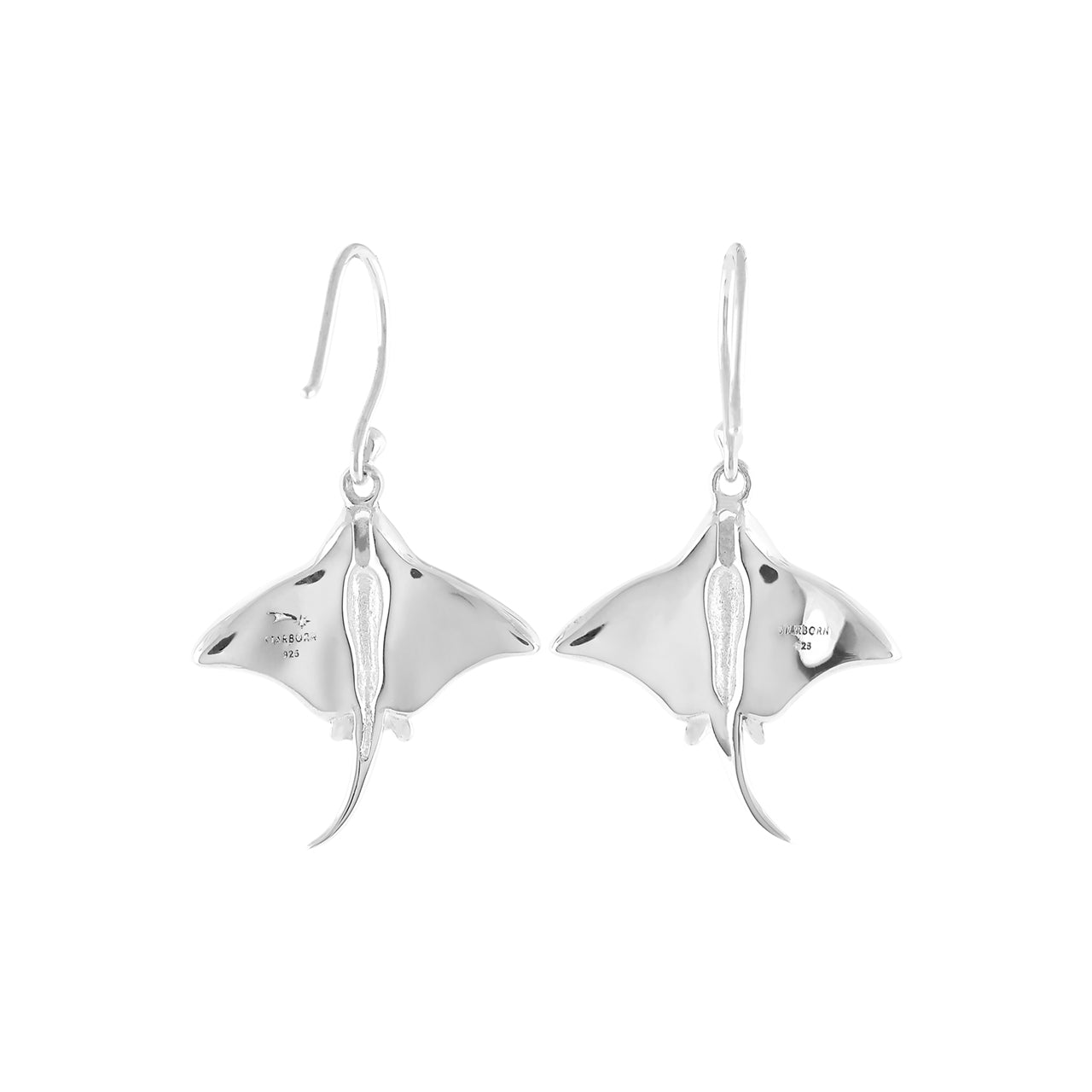Starborn Gemstone Manta Ray Earrings in Sterling Silver
