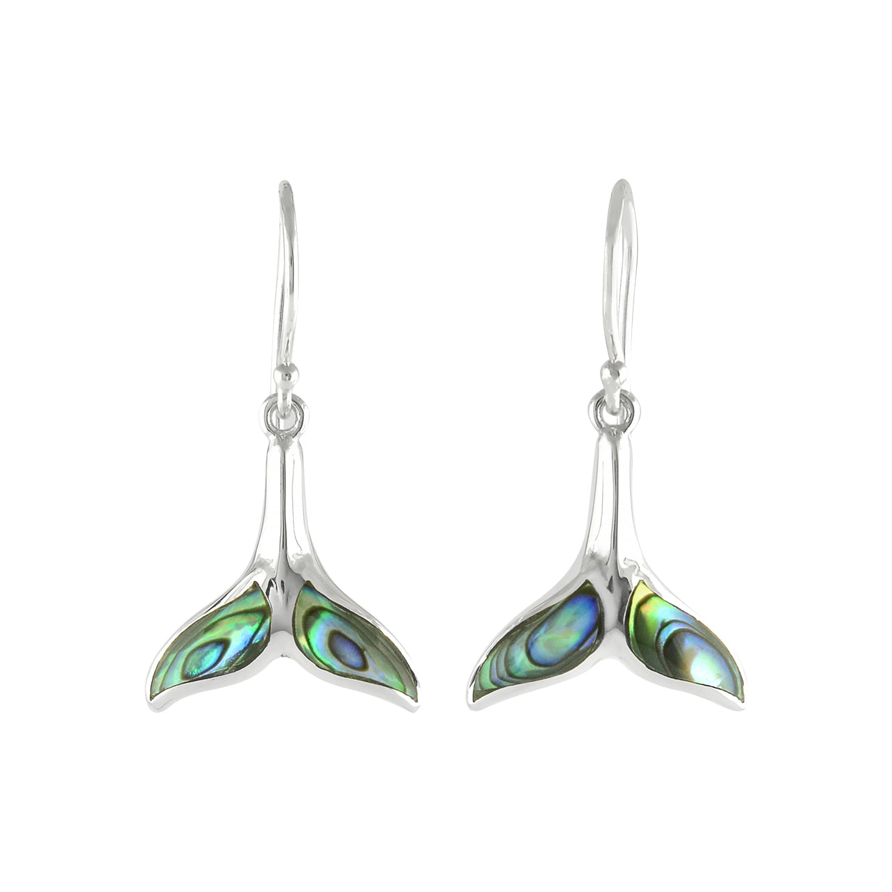 Starborn Gemstone Whale Tail Earrings in Sterling Silver
