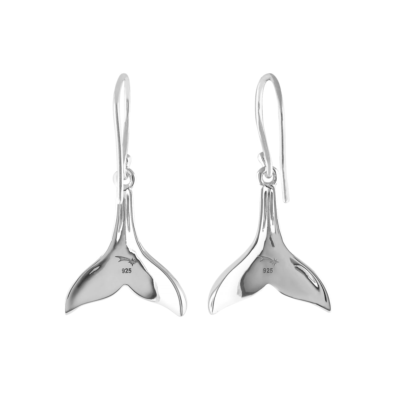 Starborn Gemstone Whale Tail Earrings in Sterling Silver