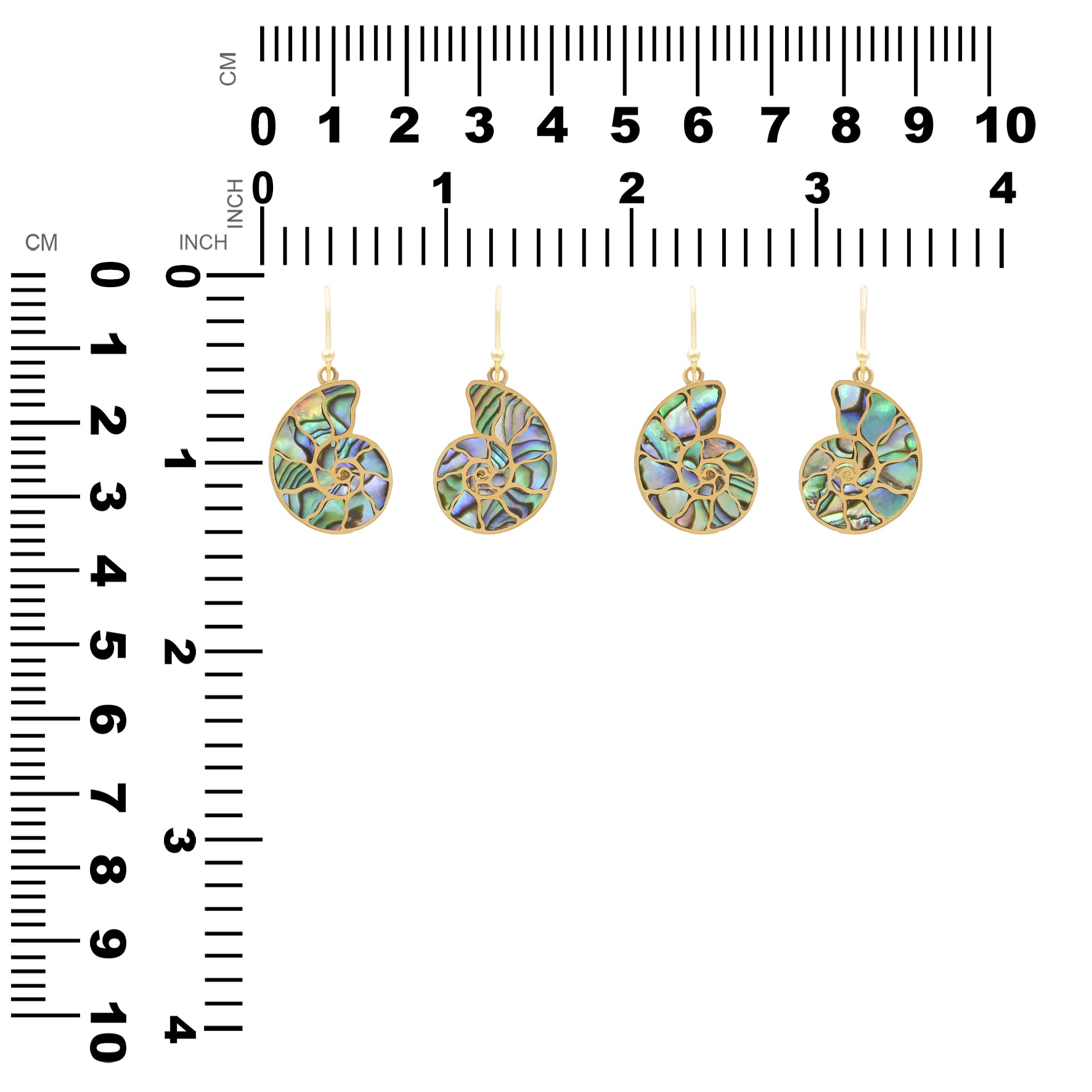 Starborn Nautilus-Ammonit mit Abalone-Muscheleinlage Ohrringe